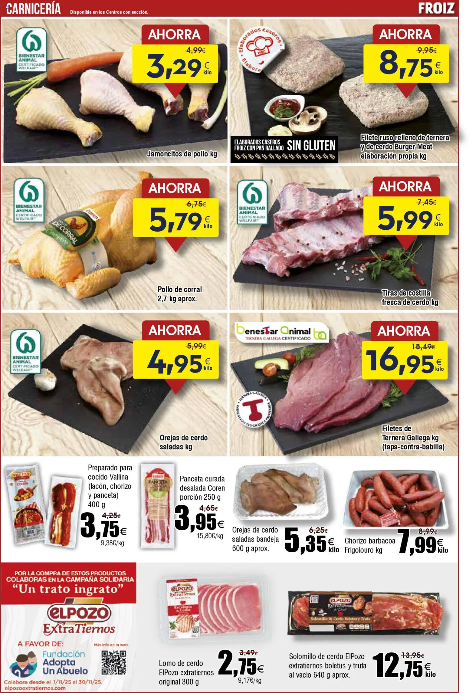 Froiz folleto │ válido desde el 12.11.2025 | Página: 3 | Productos: Pan, Cerdo, Σανίδα, Barbacoa