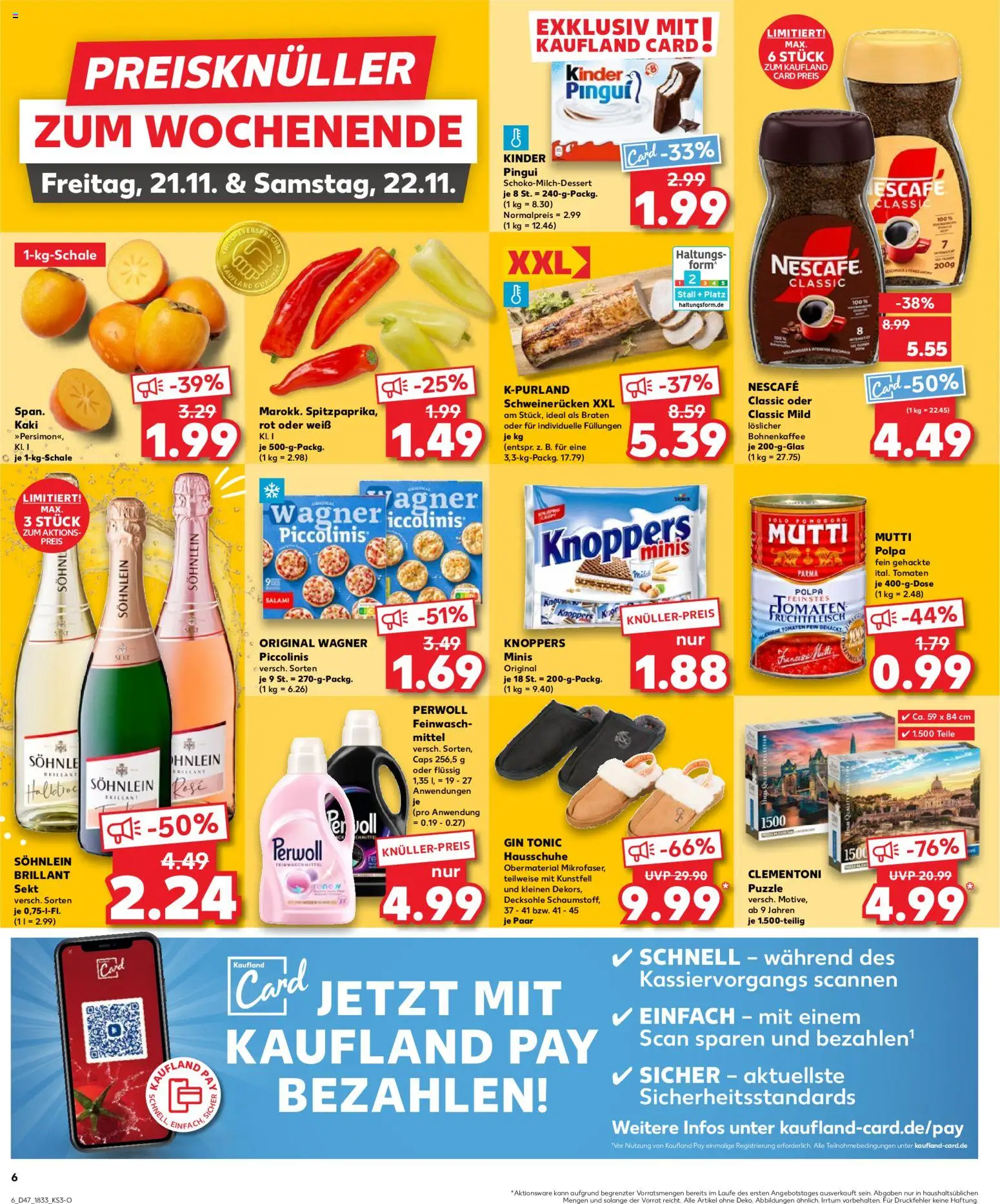 Kaufland prospekt Bremen	 – gültig ab 20.11.2025 | Seite: 6 | Produkte: Knoppers, Piccolinis, Salami, Hausschuhe