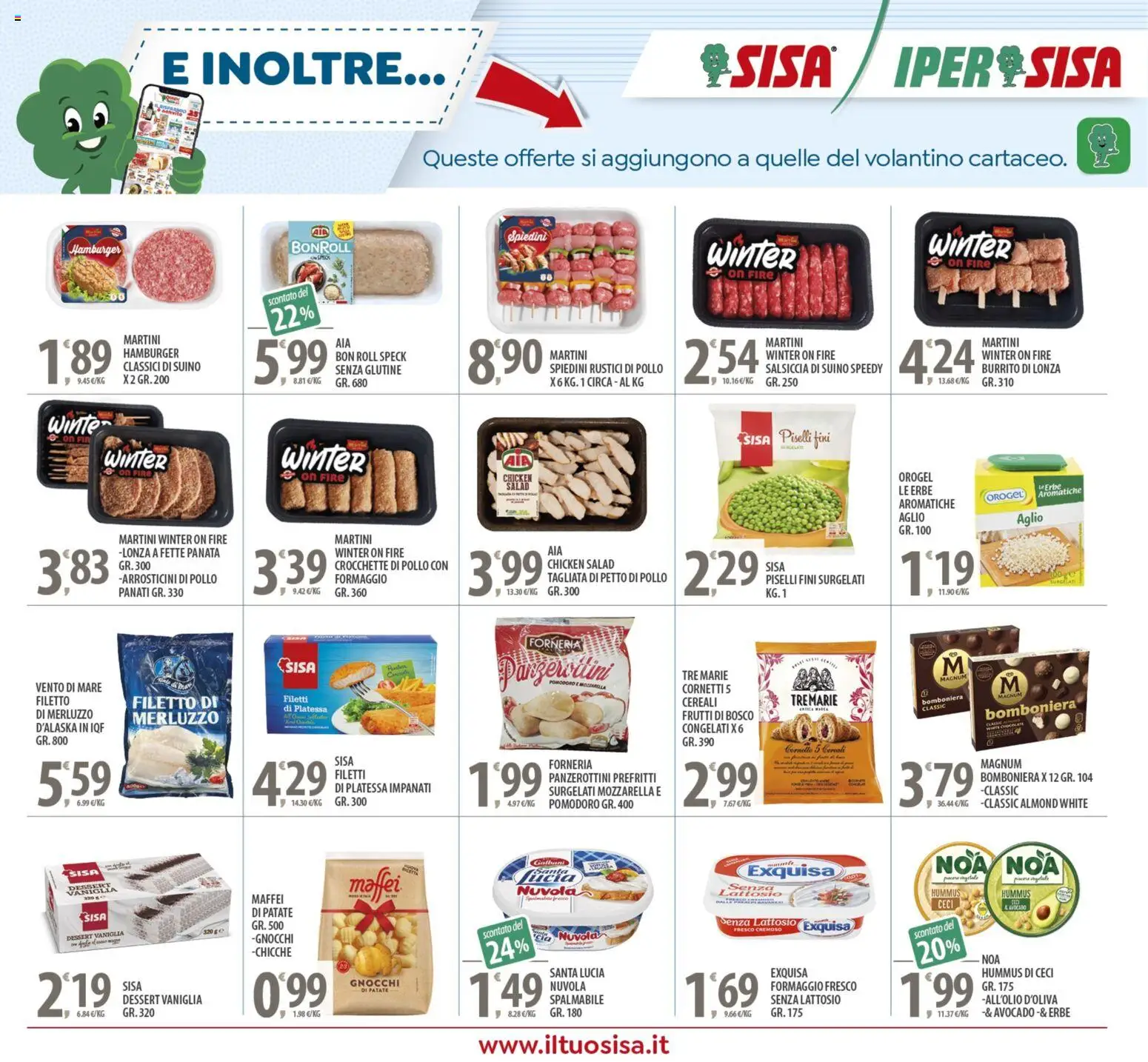 Volantino SISA del 25.11.2025 | Pagina: 19 | Prodotti: Pollo, Avocado, Salsiccia, Piselli