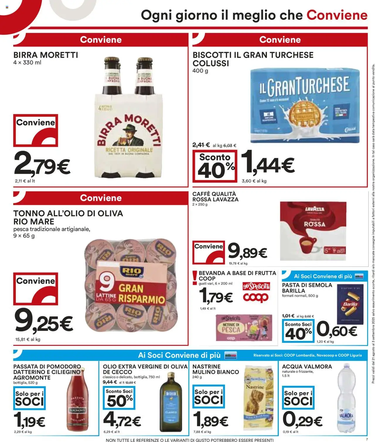 Volantino COOP del 21.08.2025 | Pagina: 7 | Prodotti: Caffè, Frutta, Passata di pomodoro, Tonno