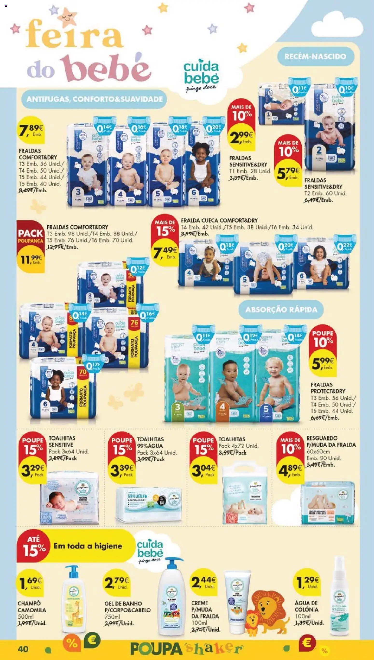 Pingo Doce folheto │ válido de 20.01.2026 | Página: 44 | Produtos: Fraldas, Shampoo, Gel de banho, Creme