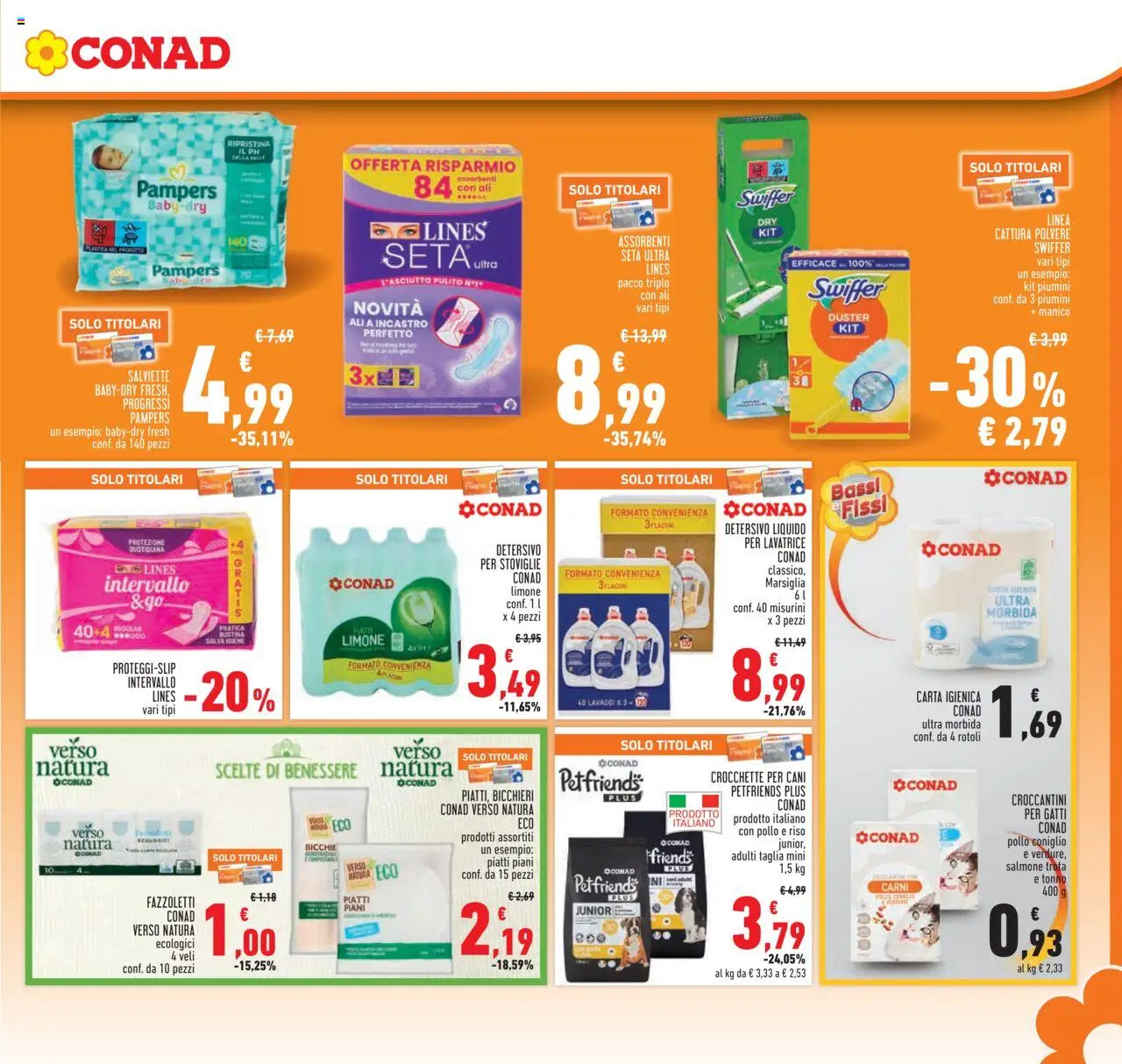 Volantino Conad del 25.09.2025 | Pagina: 17 | Prodotti: Fazzoletti, Lavatrice, Pampers, Tonno
