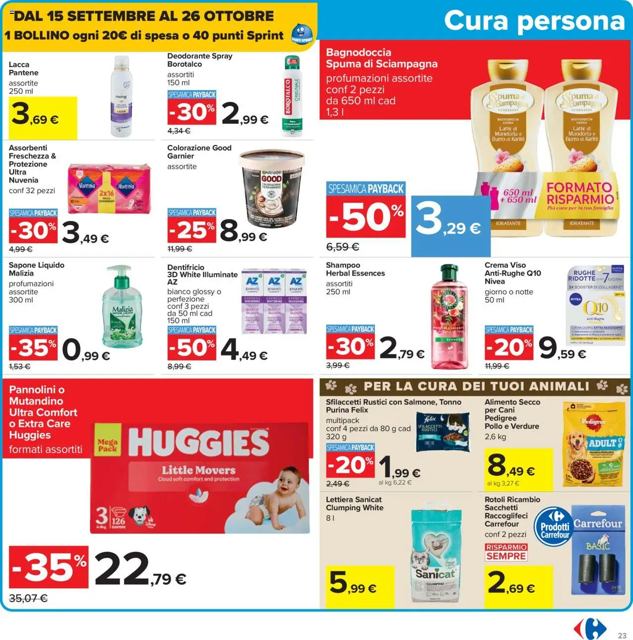 Volantino Carrefour del 26.09.2025 | Pagina: 23 | Prodotti: Sapone, Dentifricio, Burro, Tonno