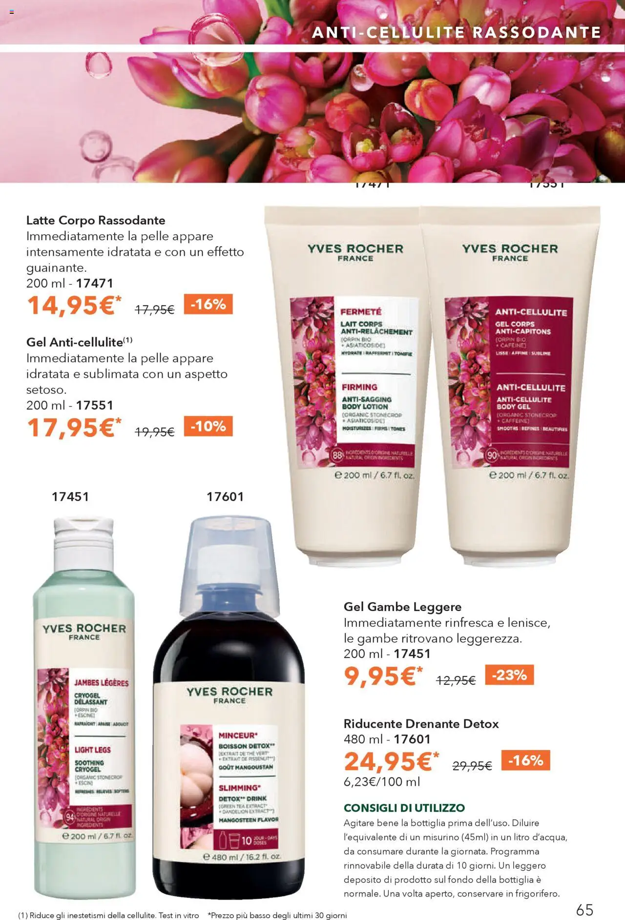 Volantino Yves Rocher del 23.09.2025 | Pagina: 65 | Prodotti: Latte, Body, The, Bottiglia