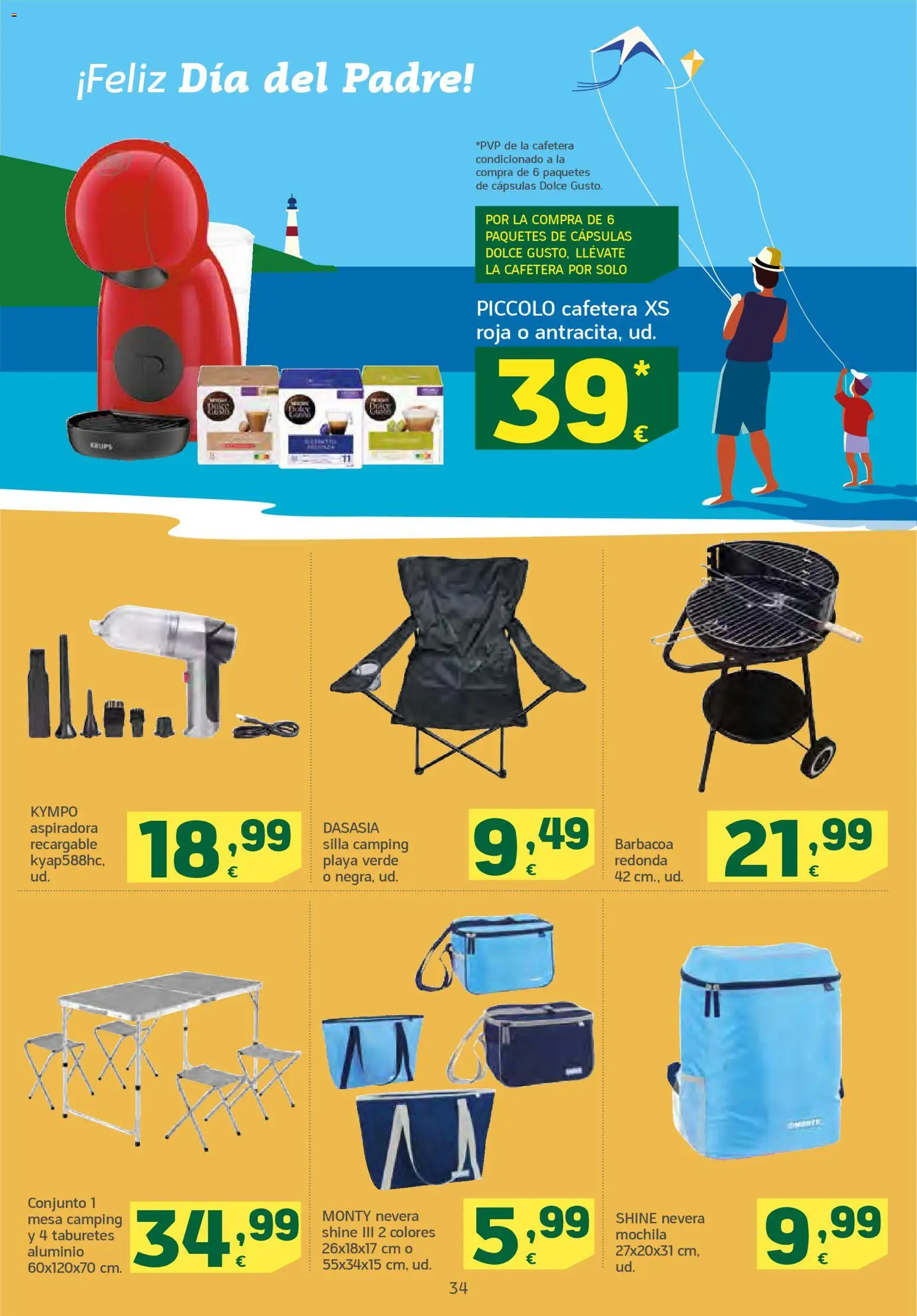 HiperDino folleto │ válido desde el 10.03.2026 | Página: 34 | Productos: Nevera, Cafetera, Mesa, Silla