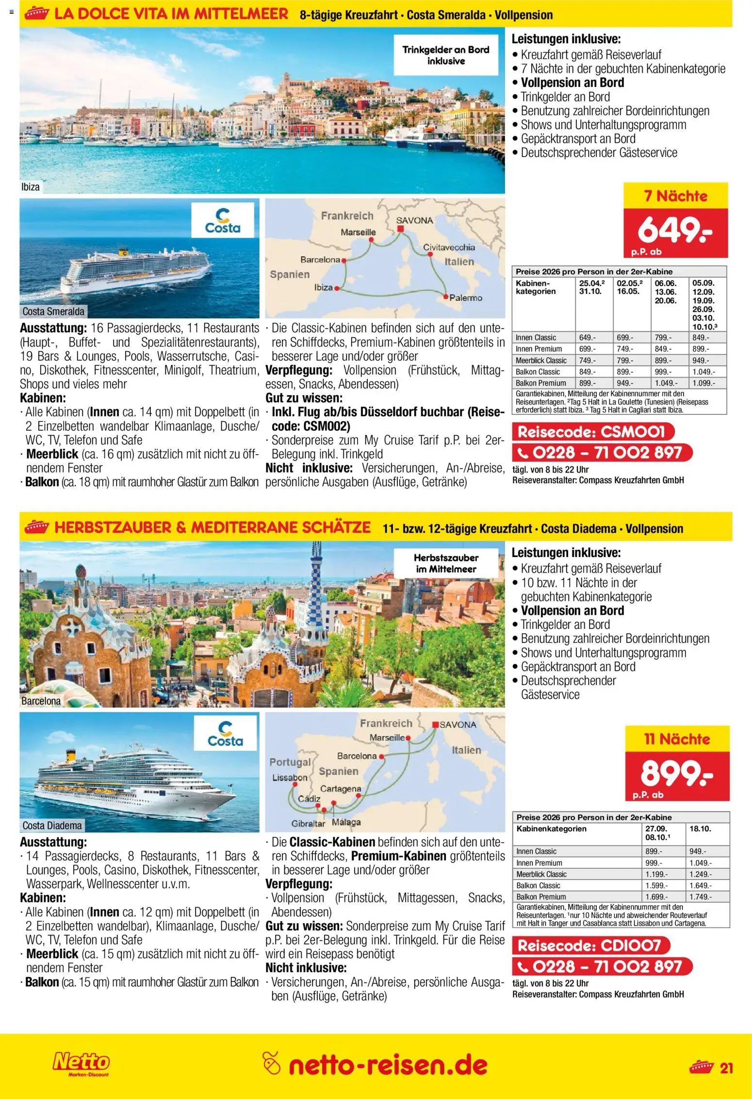 Netto Reisen Prospekt 	 – gültig ab 29.01.2026 | Seite: 21 | Produkte: Doppelbett, Telefon, Uhr