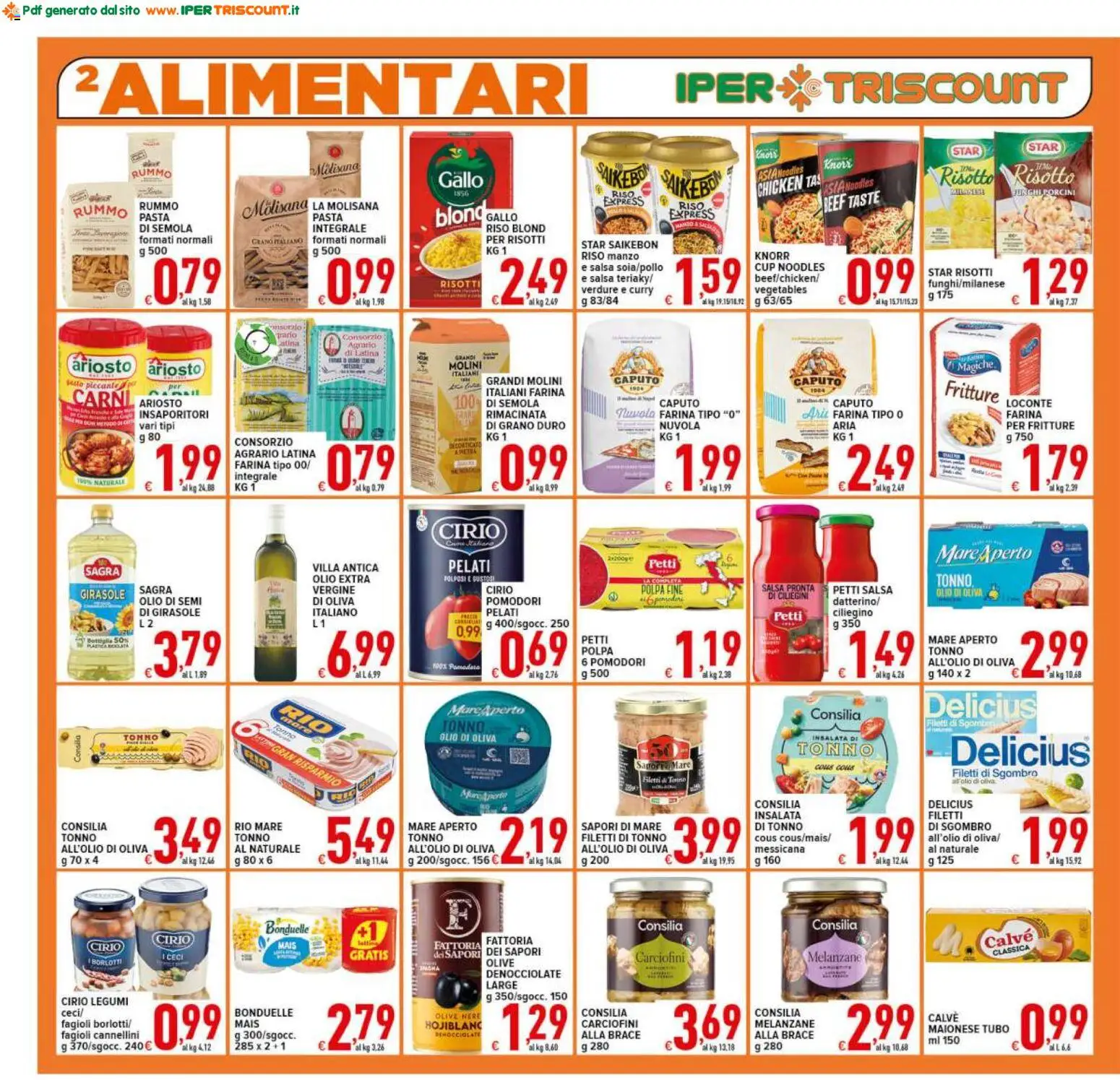 Volantino Ipertriscount del 17.04.2026 | Pagina: 2 | Prodotti: Legumi, Farina, Sgombro, Olio di Oliva