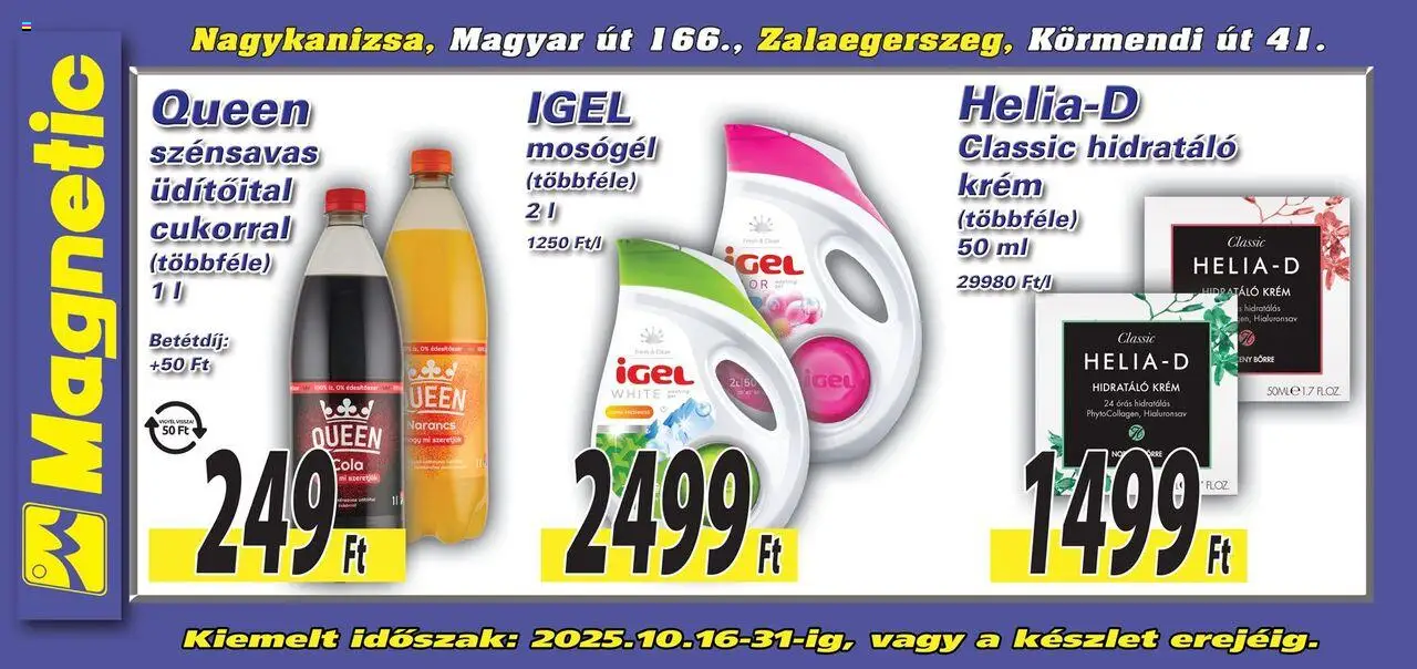 Magnetic akciós ujság - amely érvényes a következő dátumtól: 16.10.2025 | Oldal: 2 | Termékek: Mosógél, Cola, Narancs
