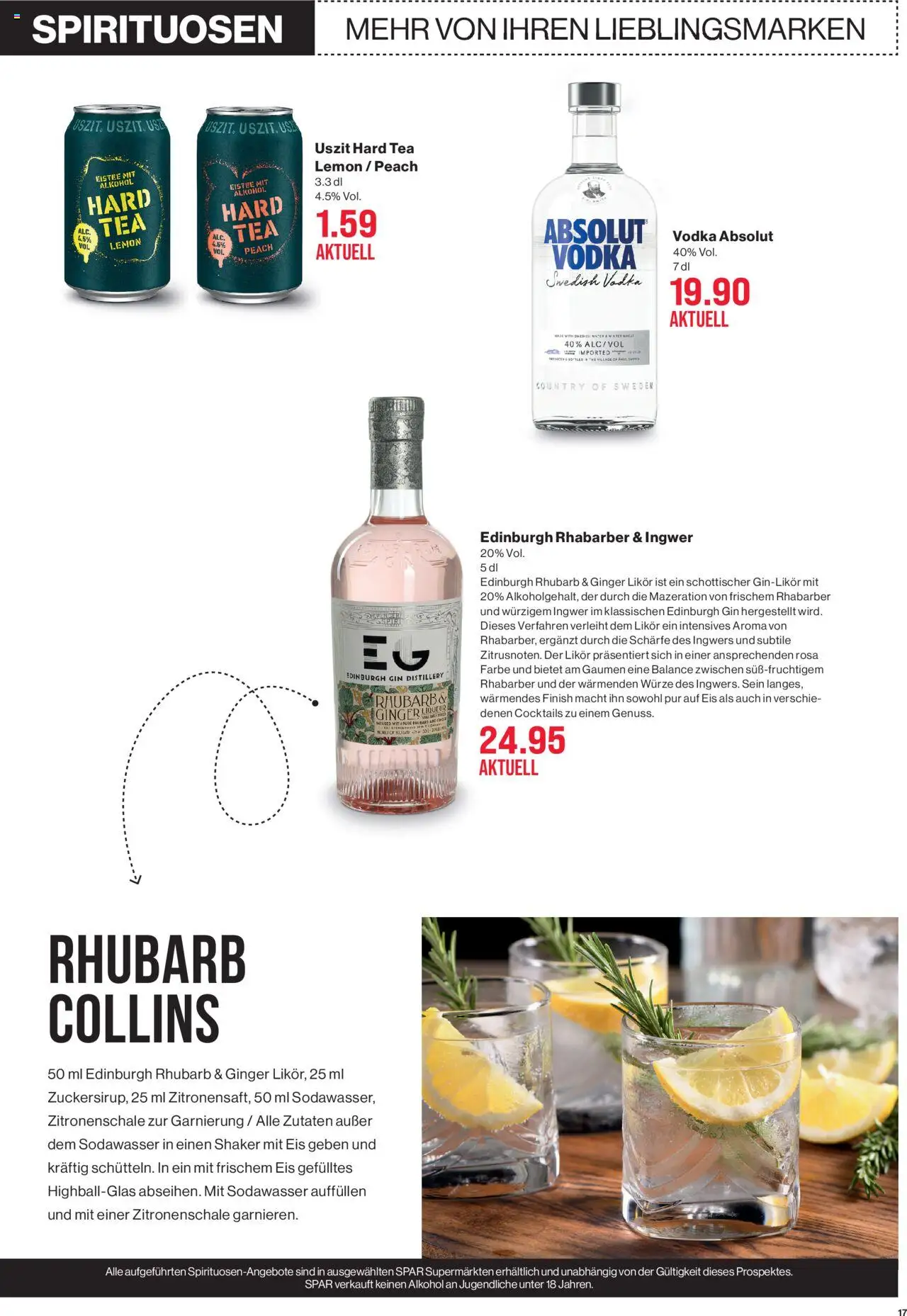 SPAR Aktionen ab 21.08.2025 | Seite: 17 | Produkte: Likör, Gin, Eis
