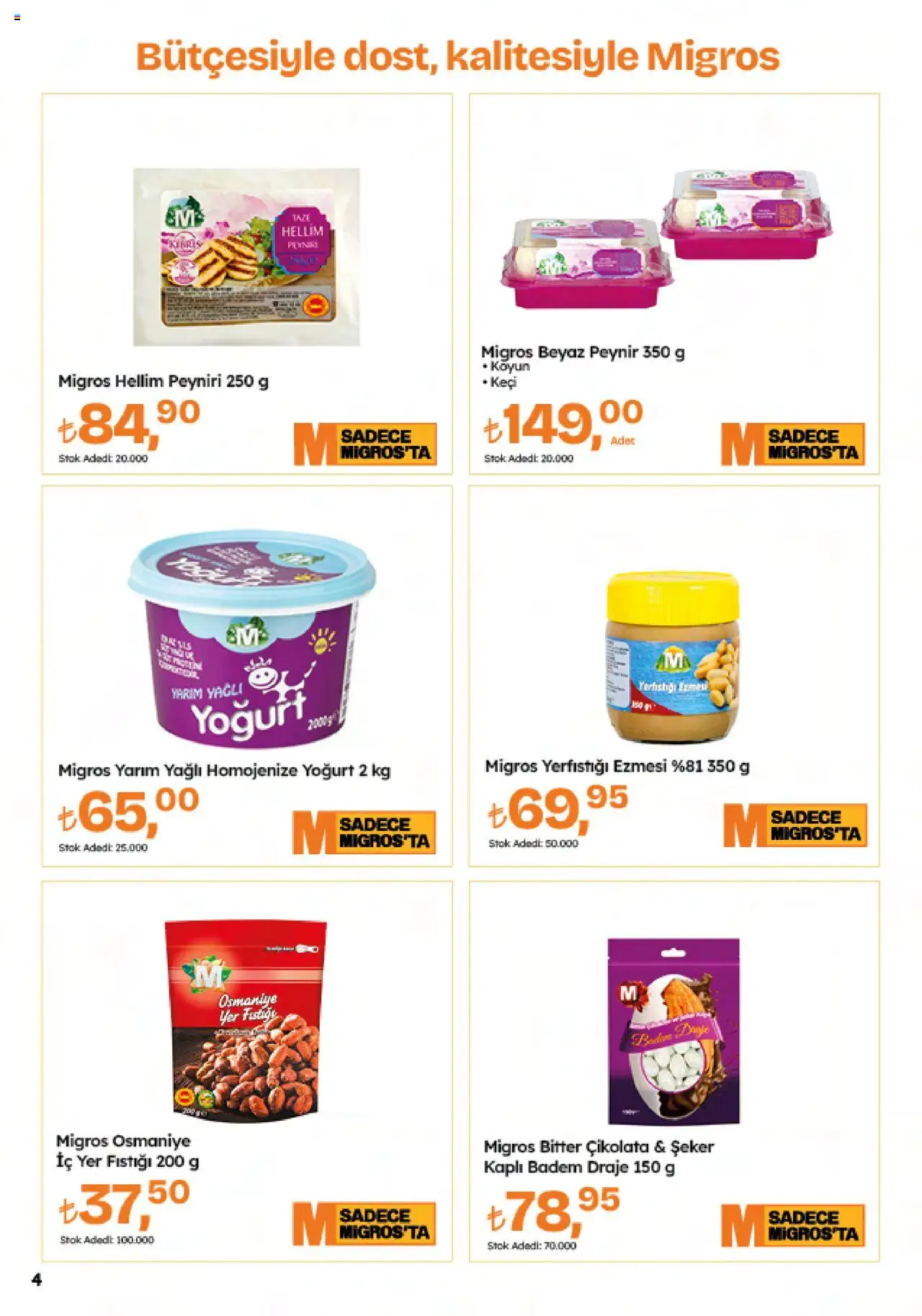 Migros Katalog - Migroskop - 26.06.2025 tarihinden itibaren geçerlidir | Sayfa: 4 | Ürünler: Peynir, Yoğurt, Çikolata, Şeker