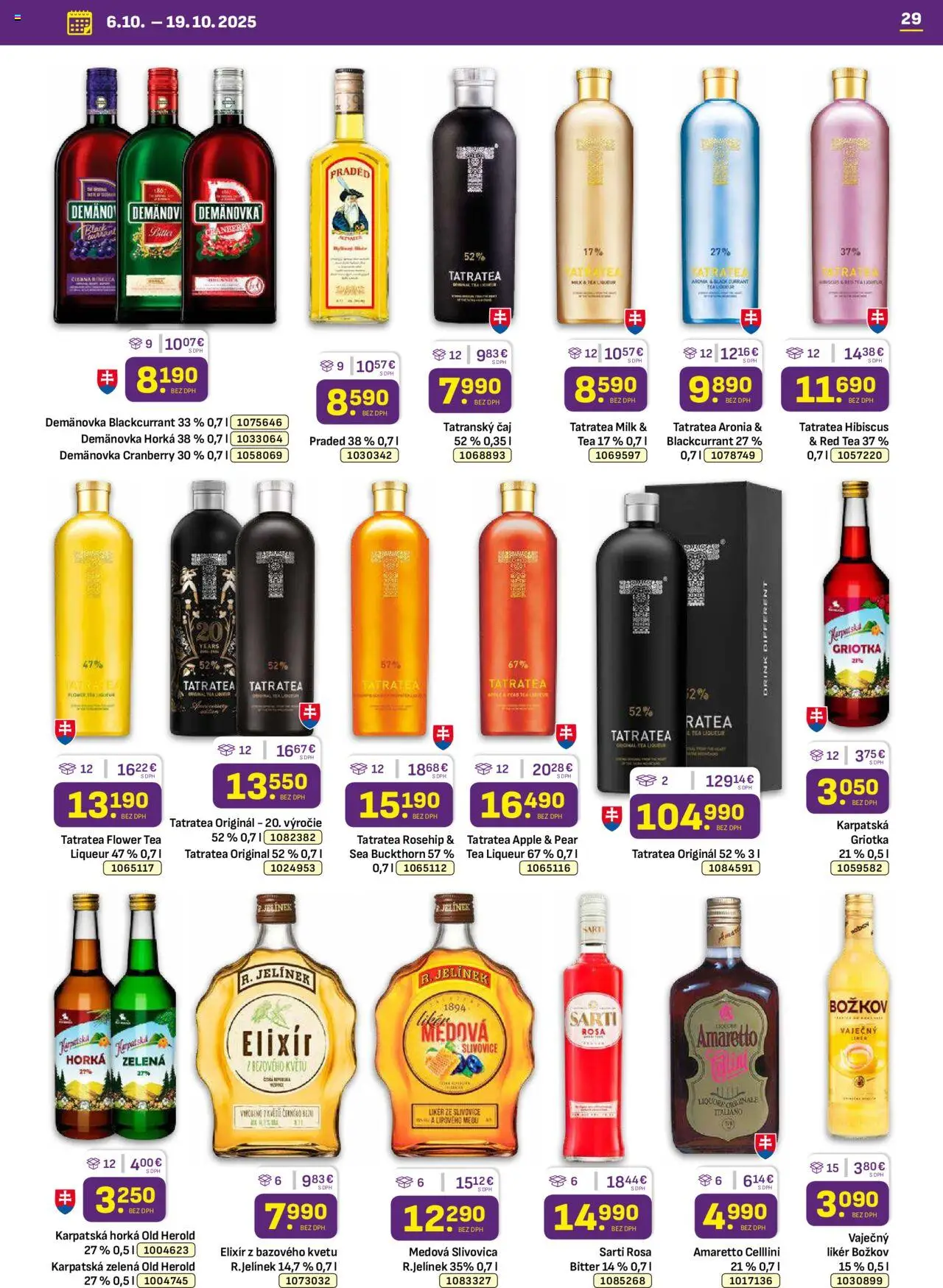 Nové Libex akcie – leták je platný od 06.10.2025 | Strana: 29 | Produkty: Božkov, Apple, Slivovica, Tatranský čaj