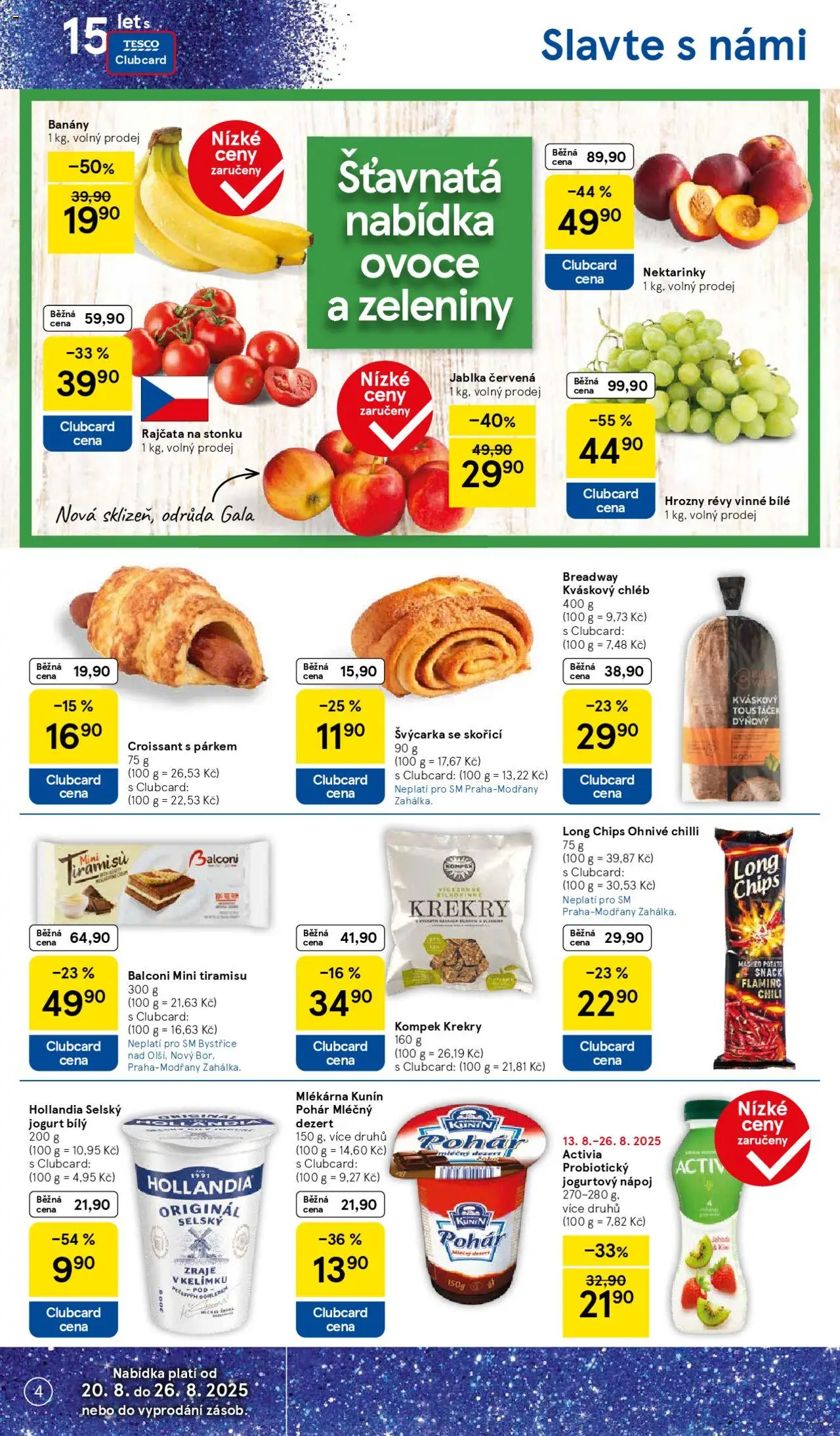 Tesco leták - Supermarket od 20.08.2025 | Strana: 4 | Produkty: Tiramisu, Pohár, Croissant, Hollandia