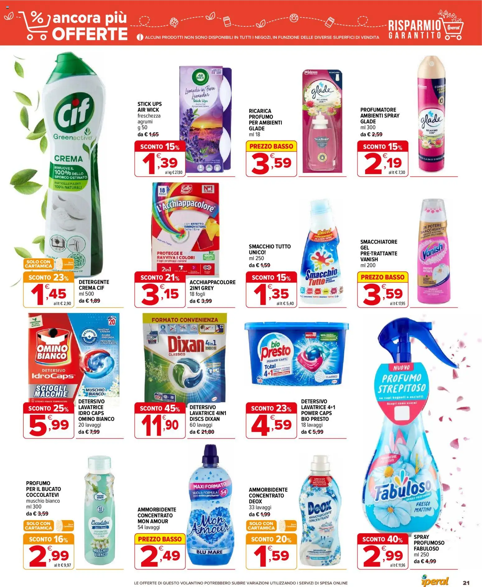 Volantino Iperal del 21.01.2026 | Pagina: 21 | Prodotti: Crema, Agrumi, Lavatrice, Profumo