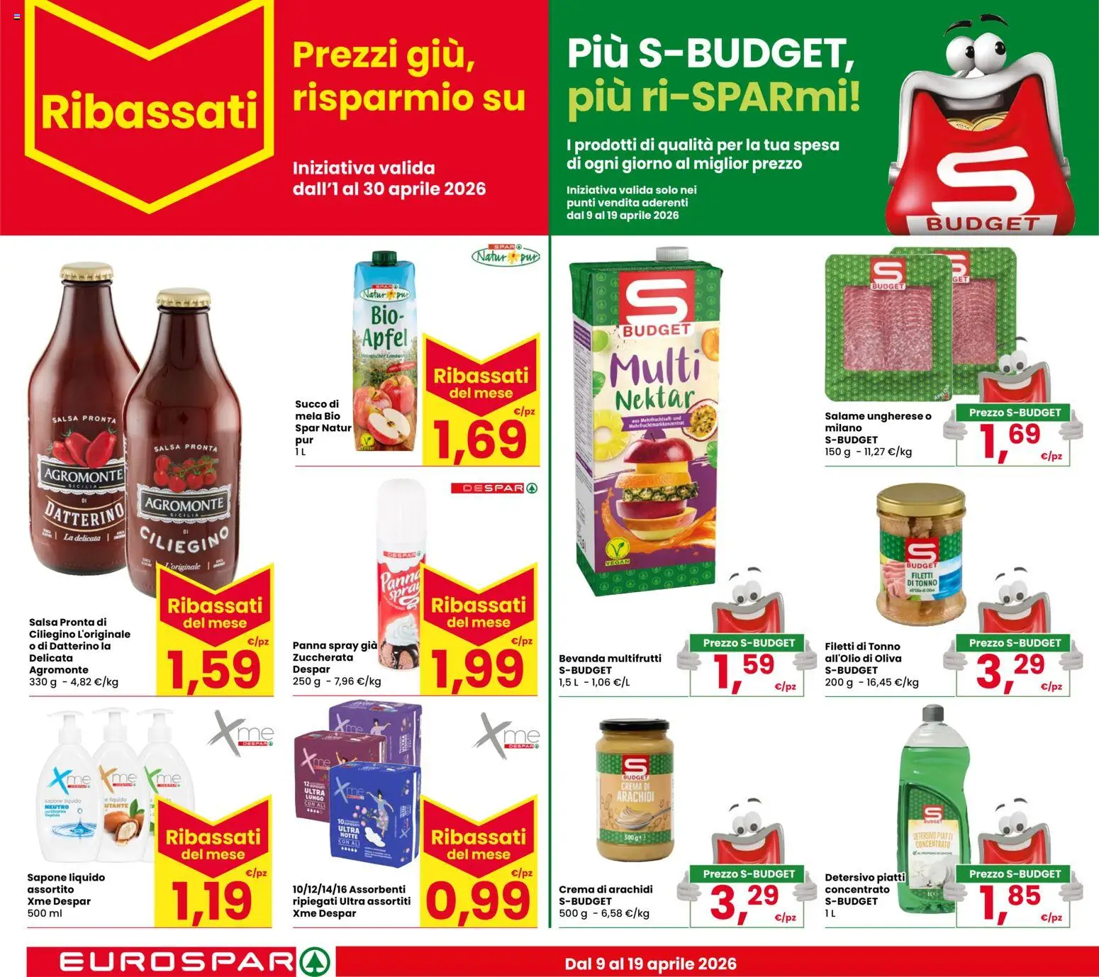 Volantino Eurospar del 09.04.2026 | Pagina: 18 | Prodotti: Crema, Sapone, Salame, Arachidi