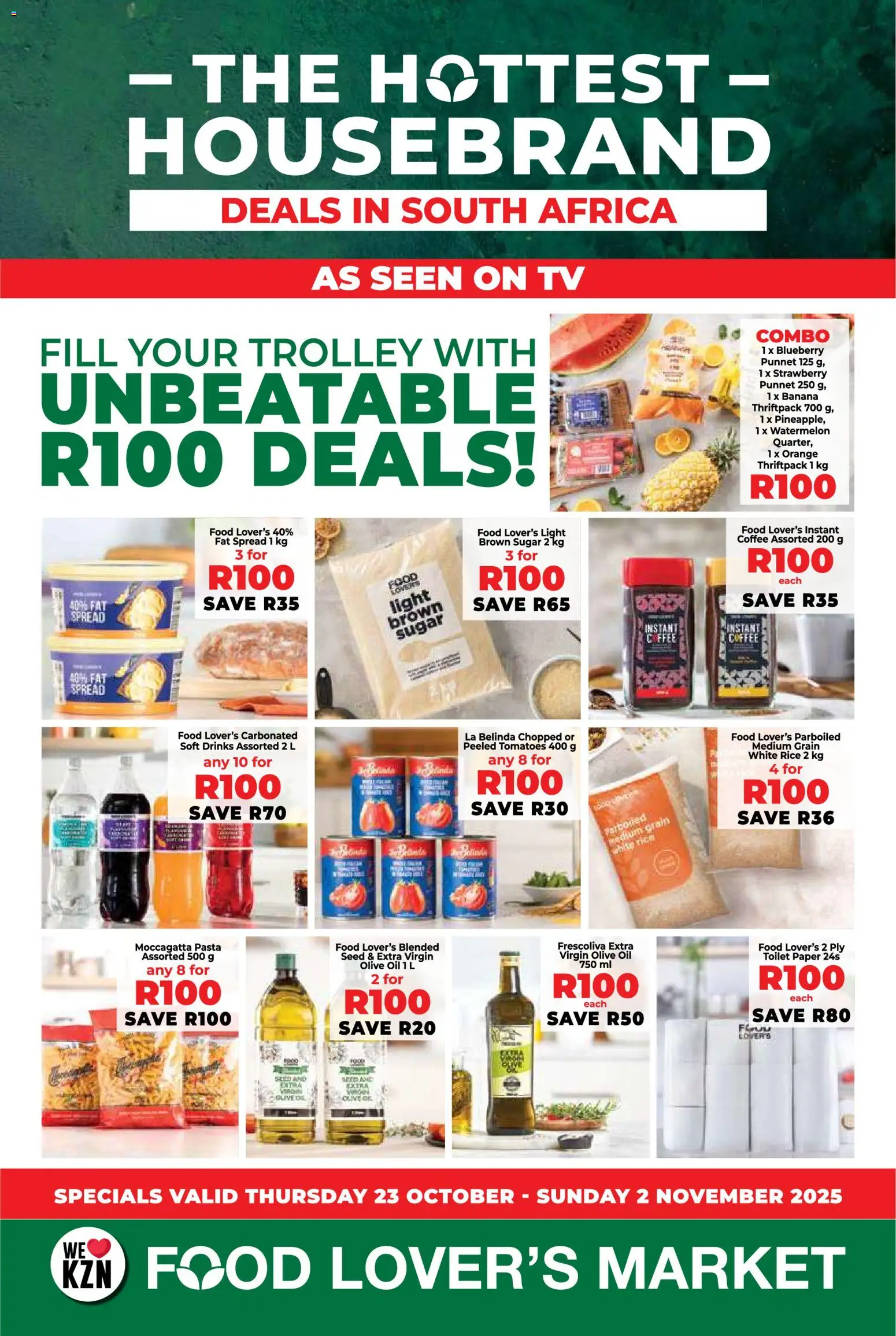 New Food Lover's Market catalogue – valid from 23.10.2025 | Page: 1 | Products: Rice, Pasta, Fat spread, Sugar