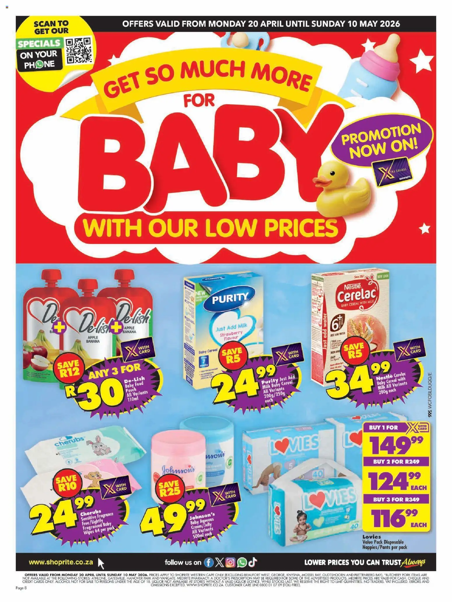 New Shoprite catalogue – valid from 20.04.2026 | Page: 8 | Products: Phone, Fragrance, Pork, Water