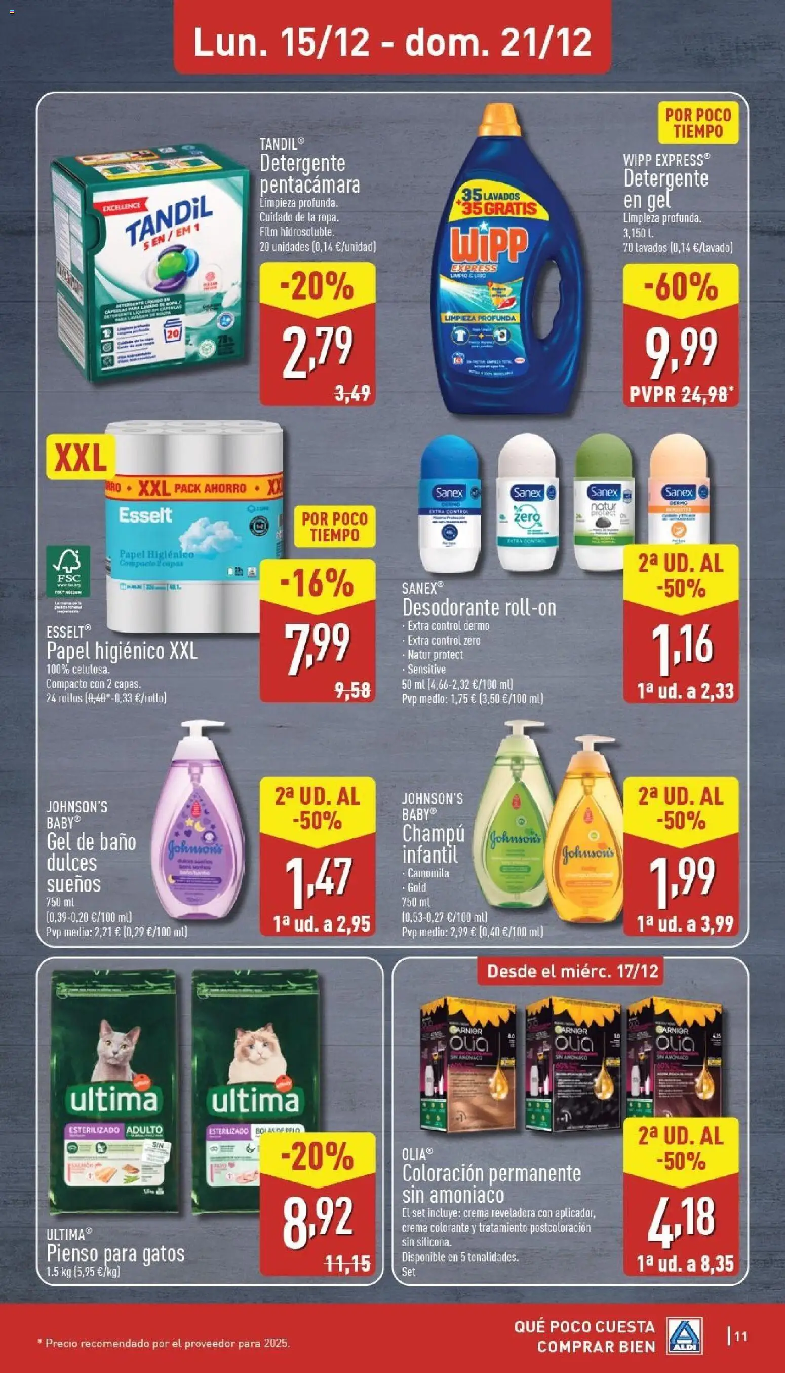 Aldi folleto Canarias │ válido desde el 15.12.2025 | Página: 11 | Productos: Champú, Detergente, Gel de baño, Crema