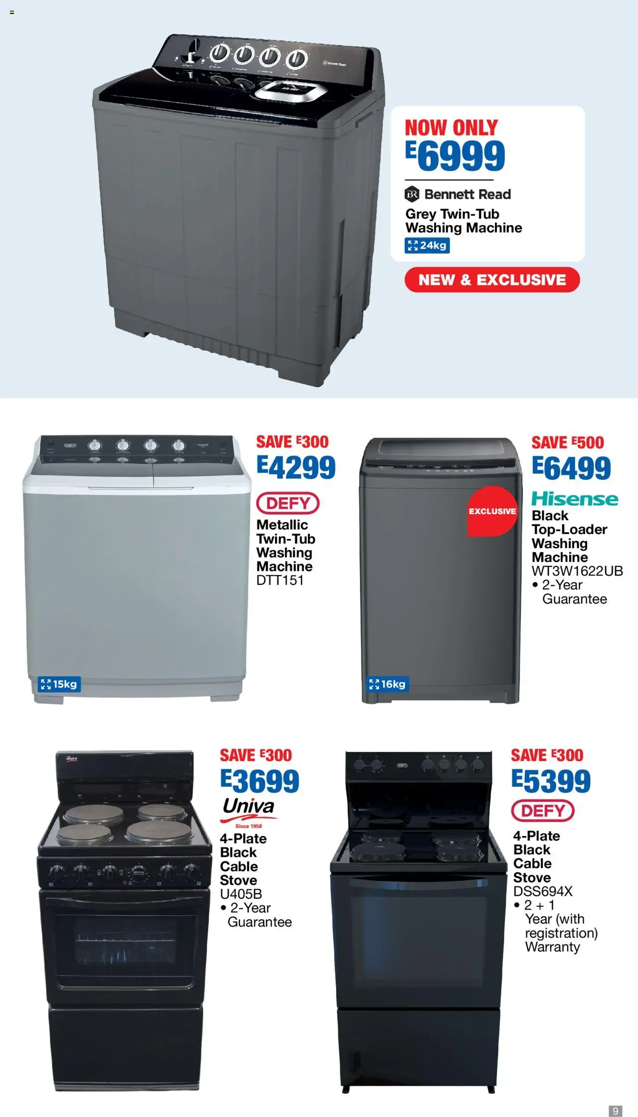 New OK Furniture catalogue – valid from 06.10.2025 | Page: 9 | Products: Cable, Washing machine, Stove