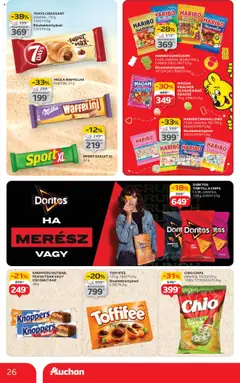 Auchan akciós ujság - amely érvényes a következő dátumtól: 14.08.2025 | Oldal: 26 | Termékek: Croissant, Gumicukor, Drazsé, Toffifee