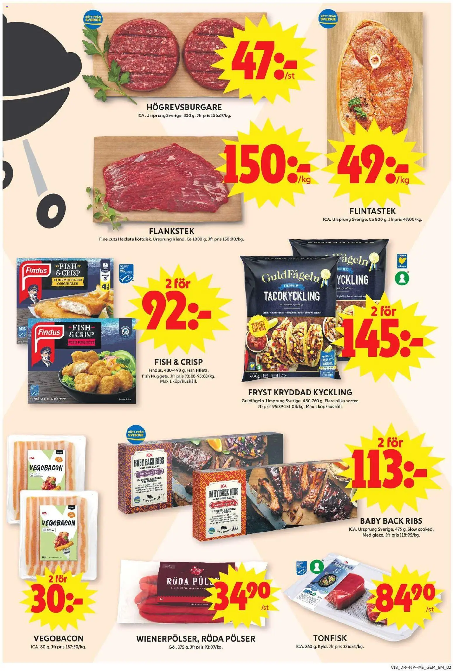 ICA Maxi reklamblad aktuell från 27.04.2026 | Sida: 2 | Produkter: Bacon, Tonfisk