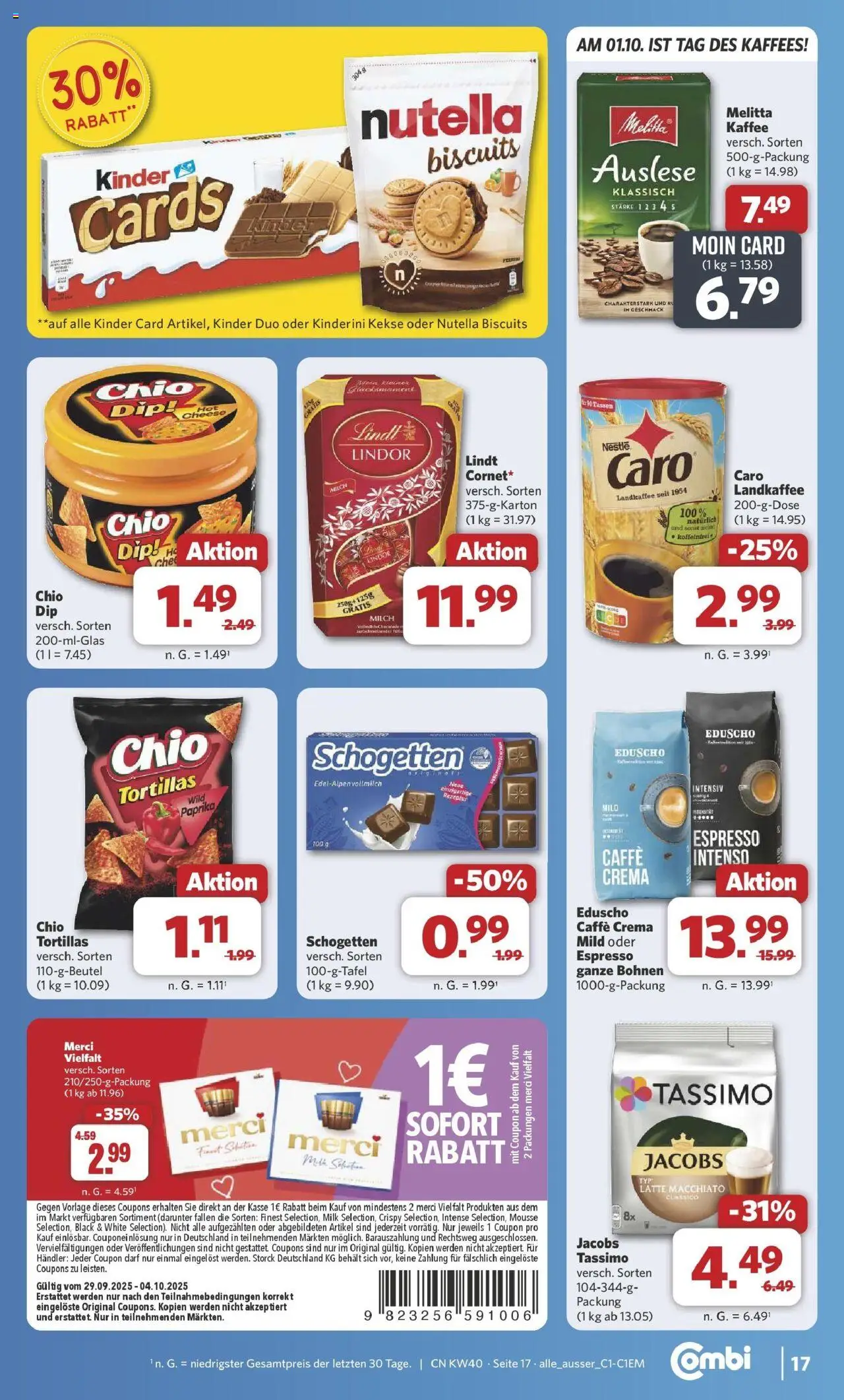 Combi Prospekt Bielefeld 	 – gültig ab 28.09.2025 | Seite: 20 | Produkte: Merci, Milch, Paprika, Schogetten