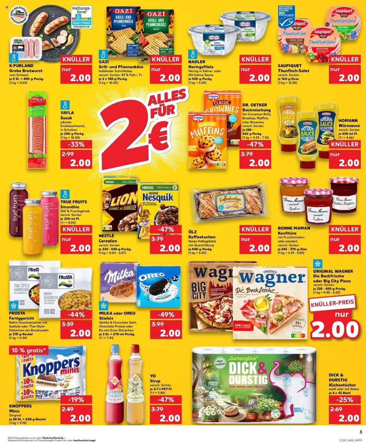 Kaufland prospekt Rathenow	 - gültig ab dem 03.08.2025 | Seite: 14 | Produkte: Bratwurst, Sirup, Pizza, Sahne