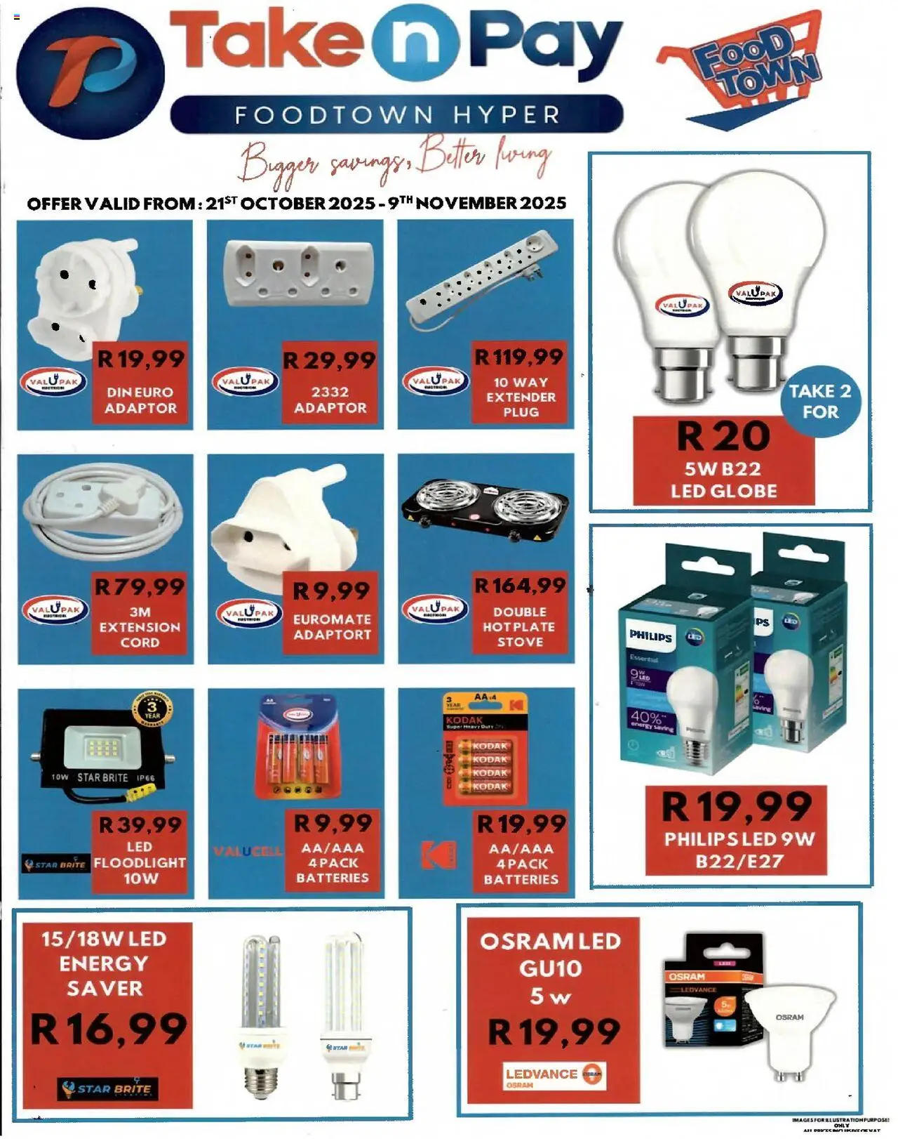New Take n Pay catalogue – valid from 21.10.2025 | Page: 1 | Products: Globe, Stove, Plate, Hot plate