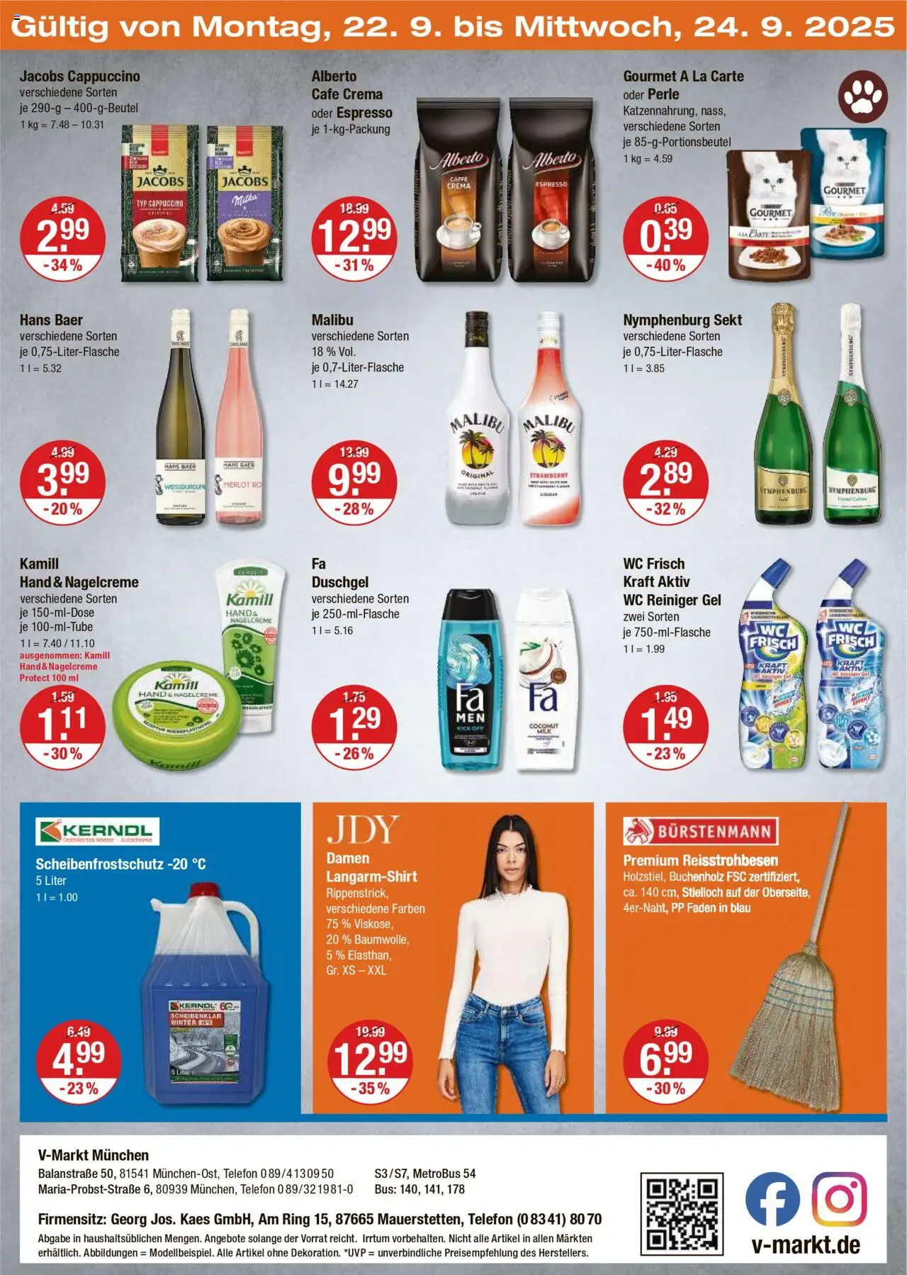V-Markt - München – gültig ab 18.09.2025 | Seite: 28 | Produkte: Langarmshirt, Milka, Wc frisch, Telefon