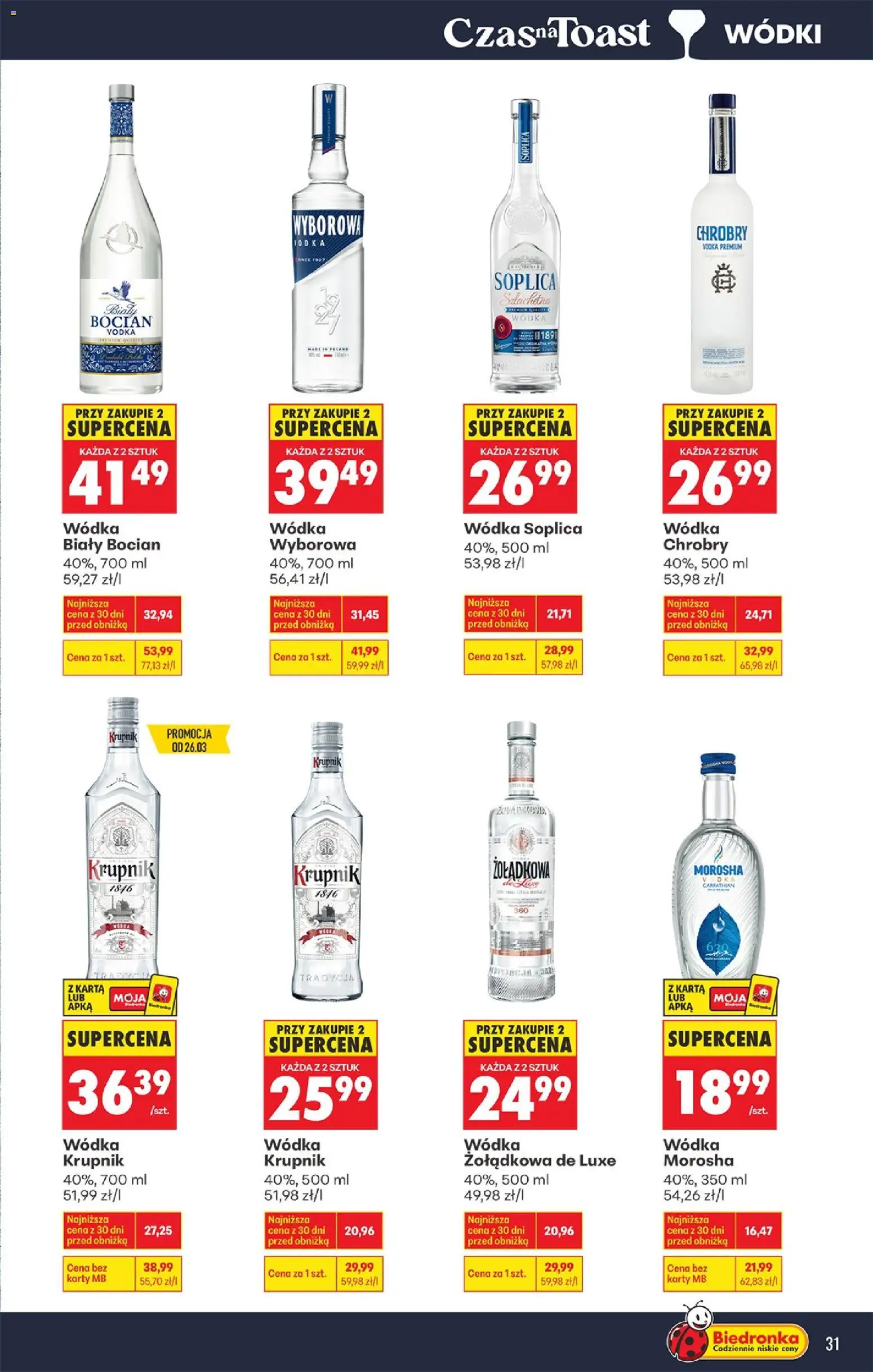 Biedronka Polsko leták - Czas na toast od 23.03.2026 | Strana: 33 | Produkty: Vodka, Karty