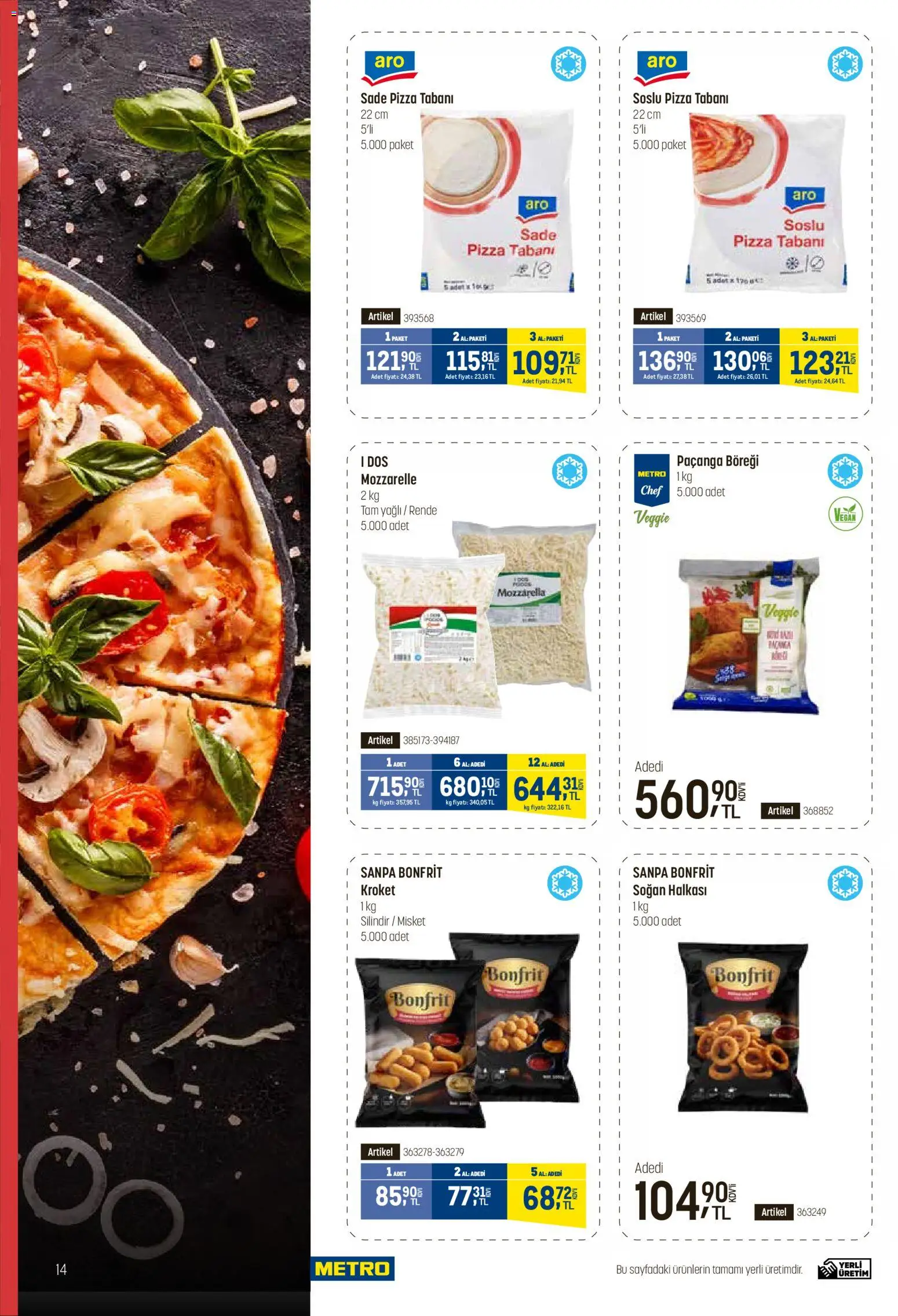 Metro - Fast Food Kataloğu - 15.04.2026 tarihinden itibaren geçerlidir | Sayfa: 14 | Ürünler: Pizza, Rende, Soğan