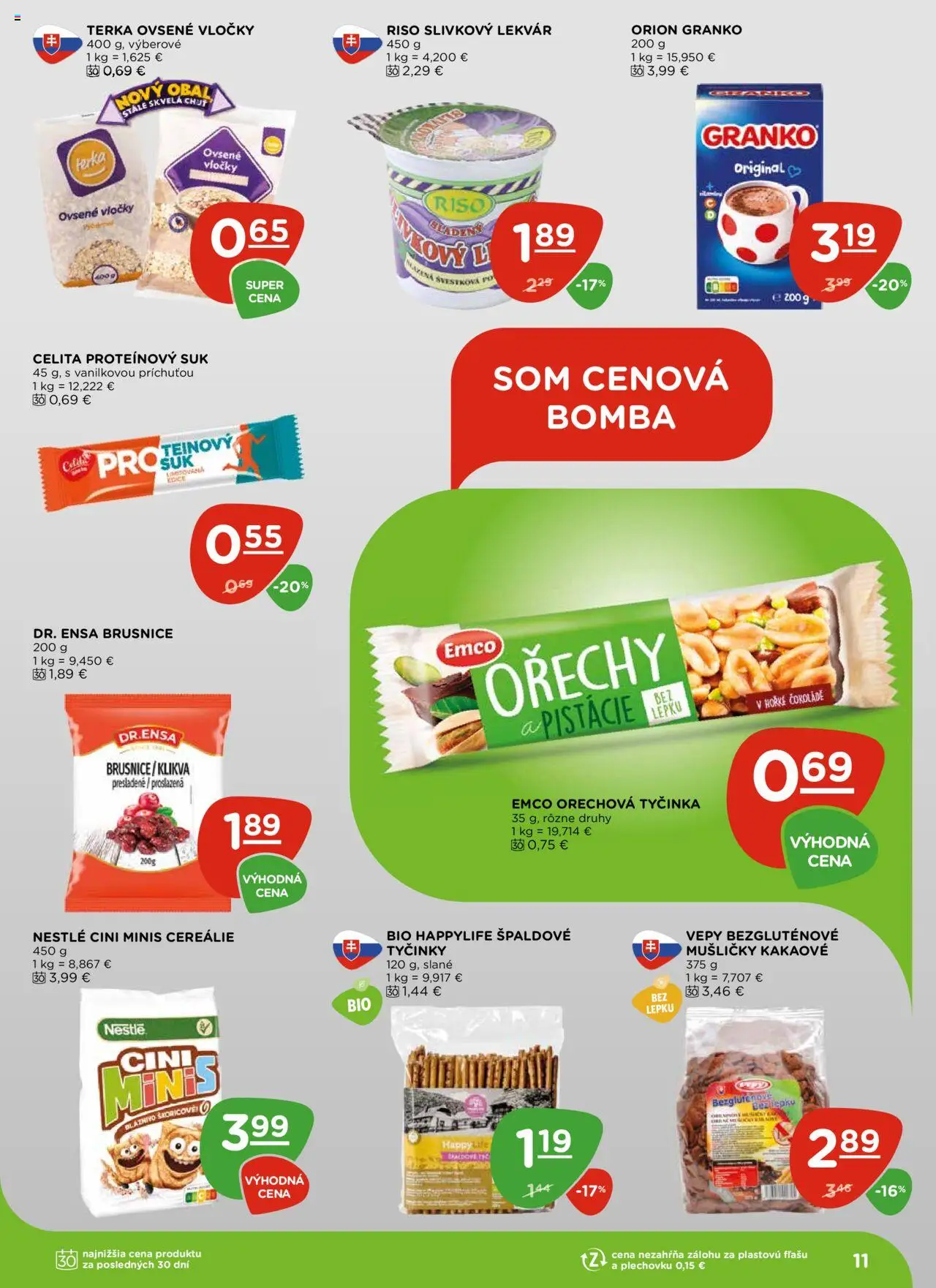 Terno leták │ platný od 31.07.2025 | Strana: 11 | Produkty: Cereálie, Orechy, Pistácie, Granko