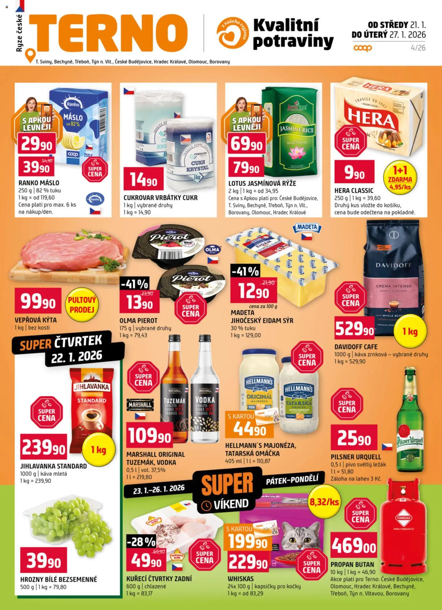 Terno leták od 21.01.2026 | Strana: 1 | Produkty: Eidam, Hellmann's, Tatarská omáčka, Kýta