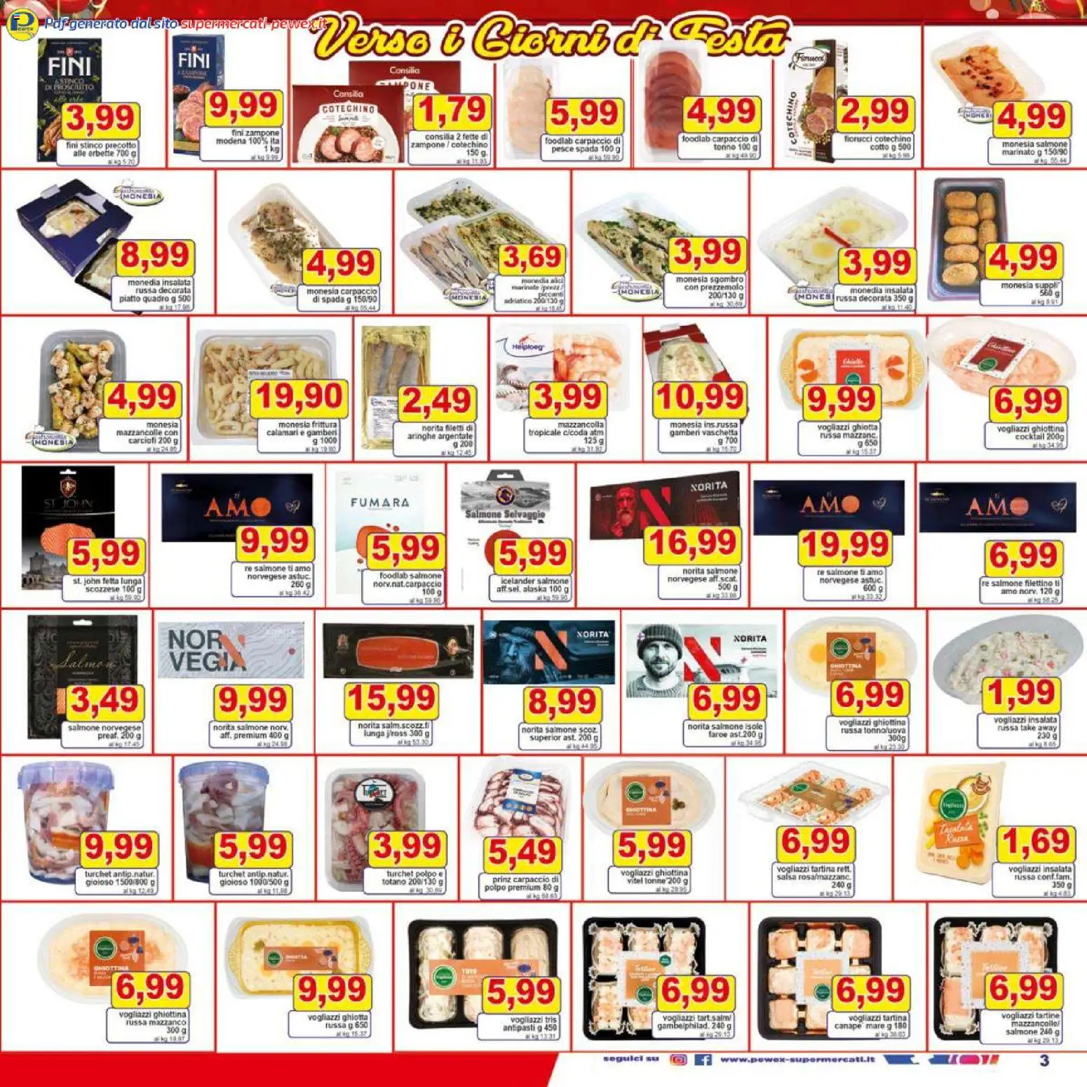 Volantino Pewex del 16.12.2025 | Pagina: 3 | Prodotti: Salmone, Salsa, Piatto, Alici