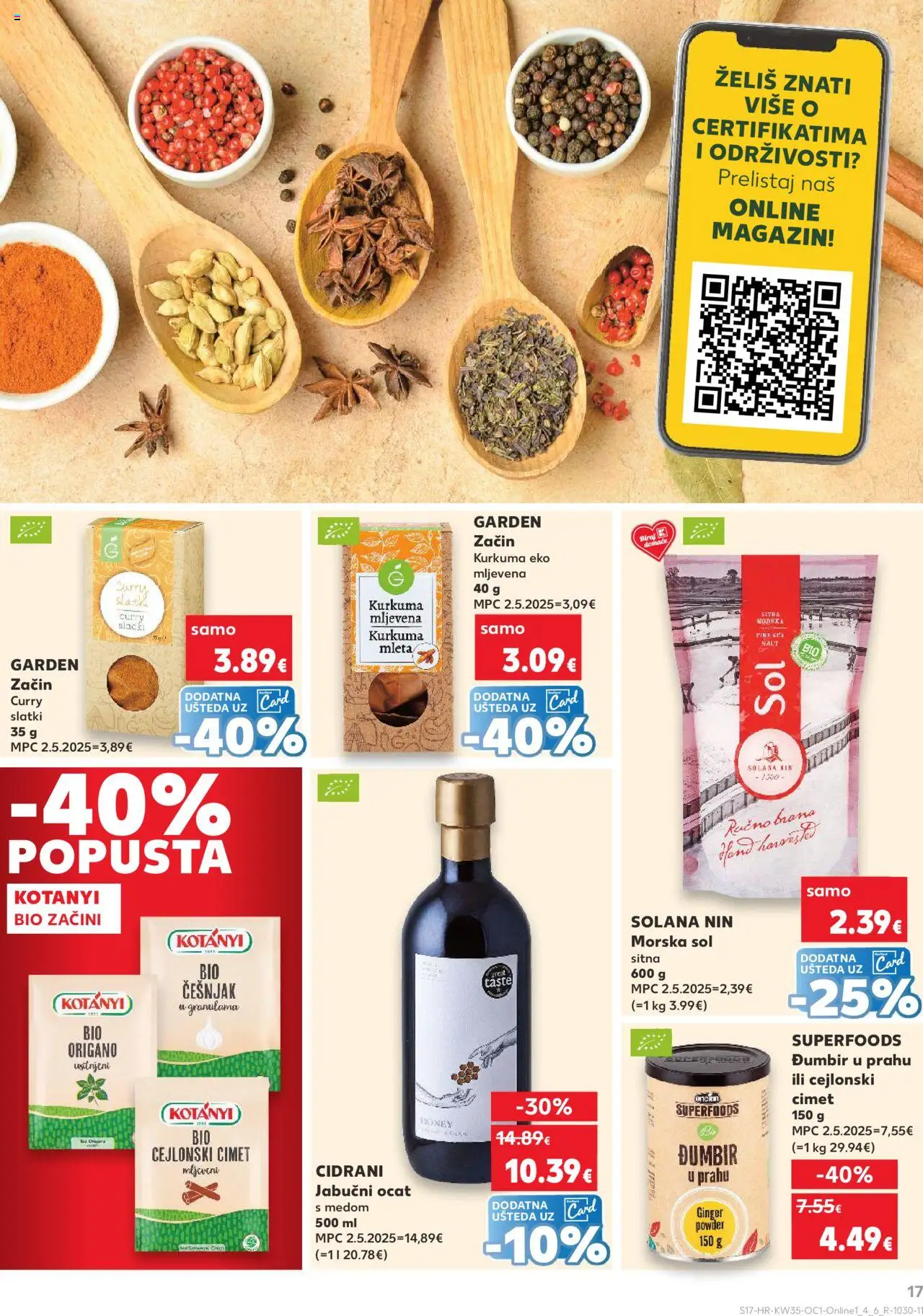 Kaufland katalog | vrijedi od 27.08.2025 | Stranica: 17 | Proizvodi: Jabučni ocat, Češnjak, Kurkuma, Đumbir