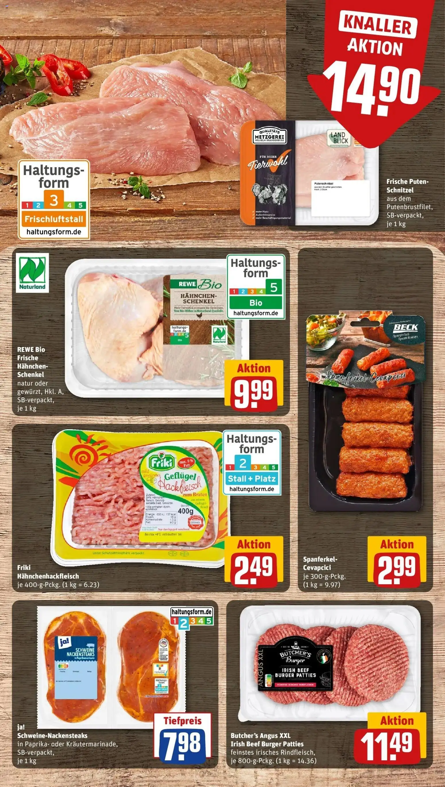 Rewe Prospekt Brüggen / Bracht	 – gültig ab 15.03.2026 | Seite: 10 | Produkte: Hahnchen, Cevapcici, Burger, Salz