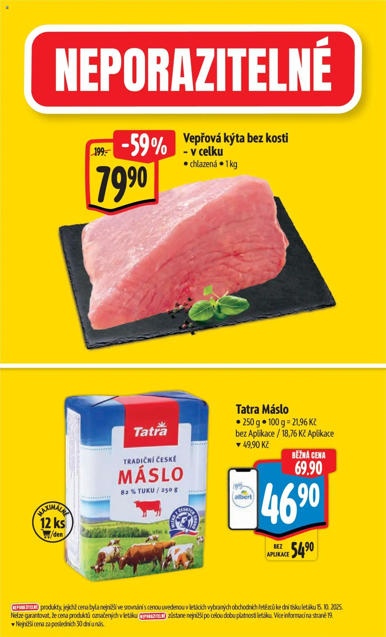 Albert leták - Hypermarket od 22.10.2025 | Strana: 2 | Produkty: Máslo, Kýta bez kosti, Vepřová Kýta, Kýta