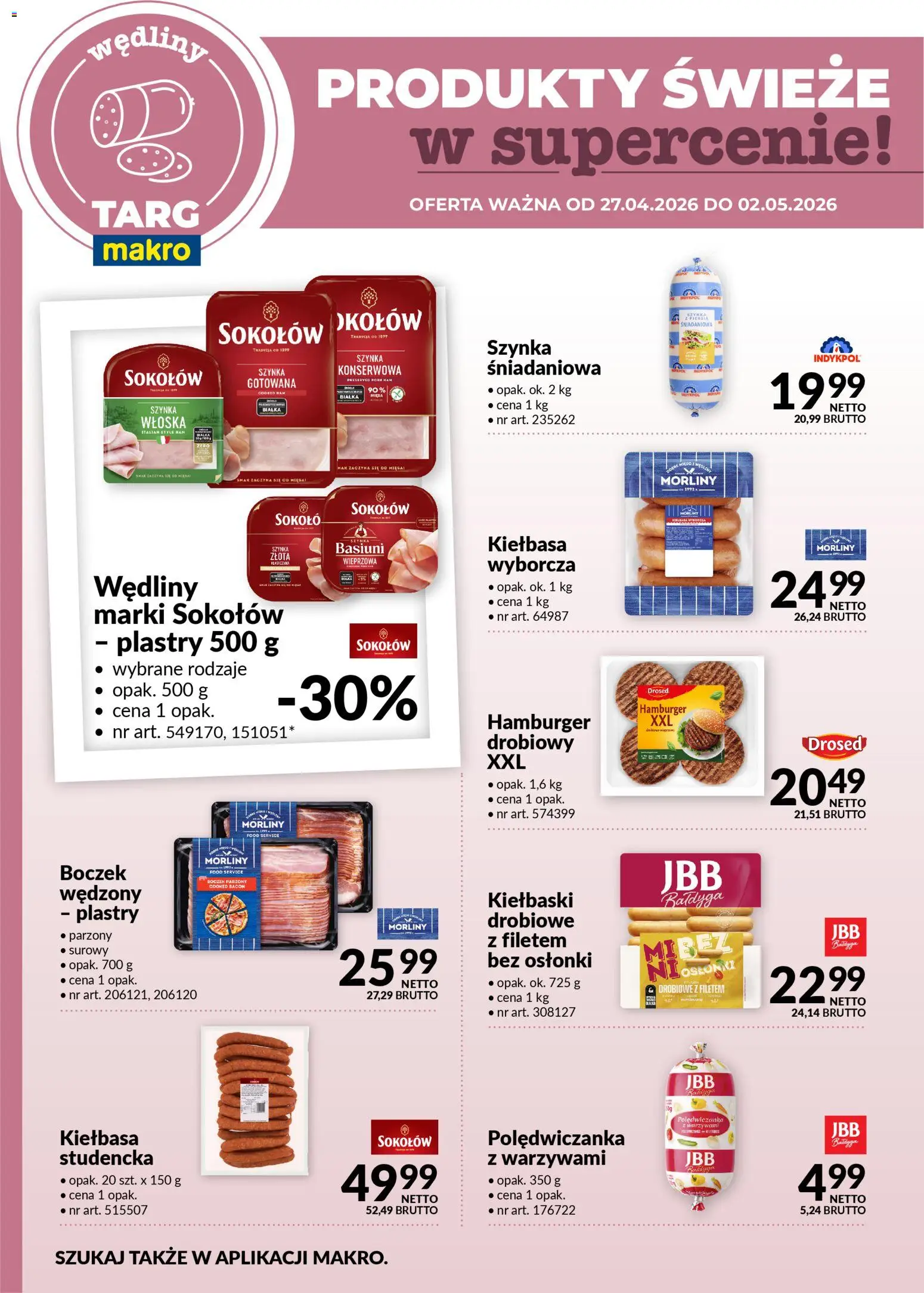 Makro gazetka - Oferta świeża w super cenach od 27.04.2026 | Strona: 3 | Produkty: Mak, Szynka, Boczek, Wędliny