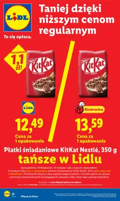 Pogląd oferty "Płatki śniadaniowe KitKat Nestlé, 350 g, Płatki śniadaniowe KitKat Nestlé, 350 g" - ważna od 29.04.2026 | Strona: 32