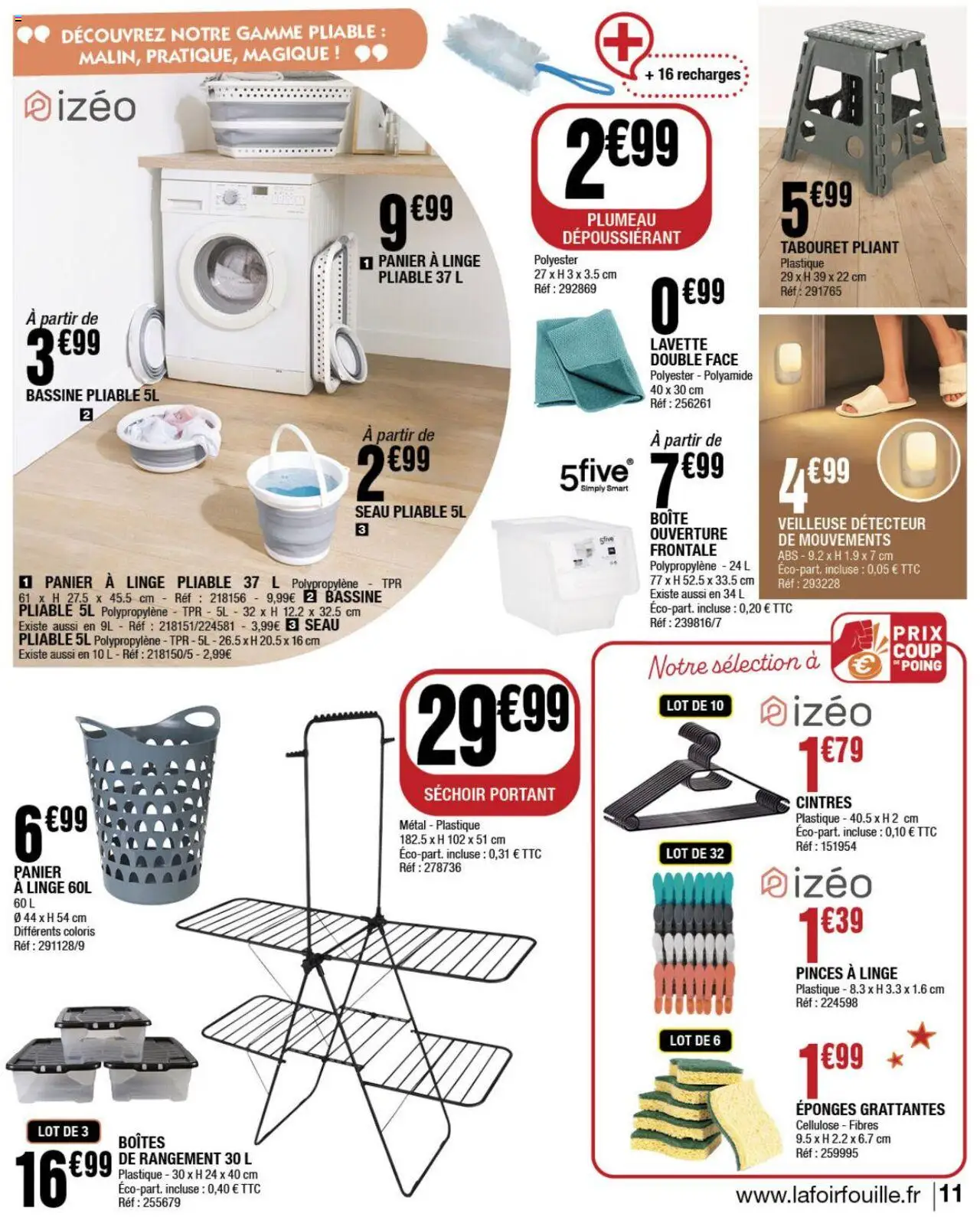  | Page: 11 | Produits: Pinces, Séchoir, Panier à linge, Panier