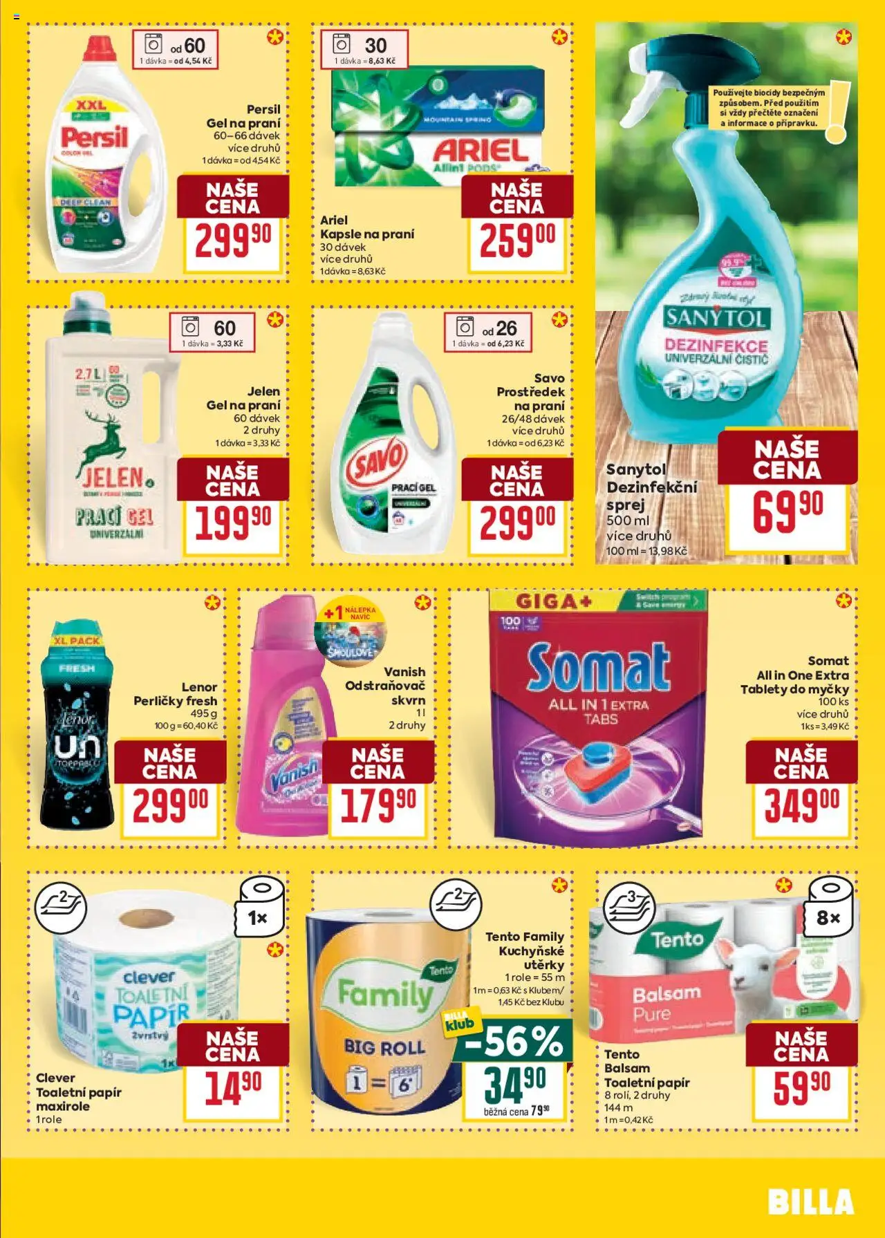 Billa Velký leták od 01.10.2025 | Strana: 33 | Produkty: Prací gel, Utěrky, Clever, Persil