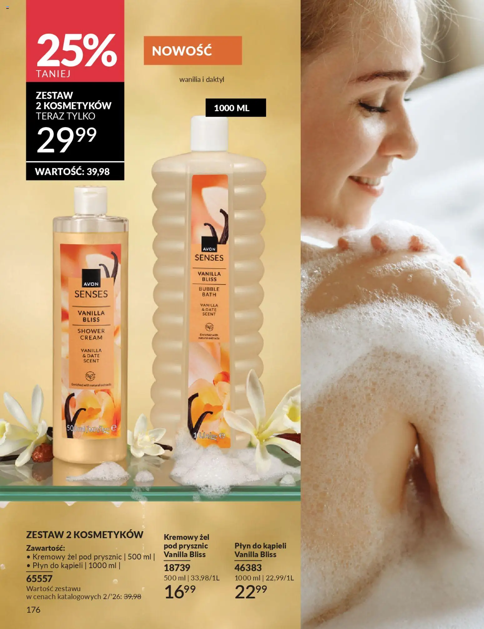 Avon Katalog 2 2026 od 01.02.2026 | Strona: 176 | Produkty: Daktyl, Płyn do kąpieli, Prysznic, Żel pod prysznic