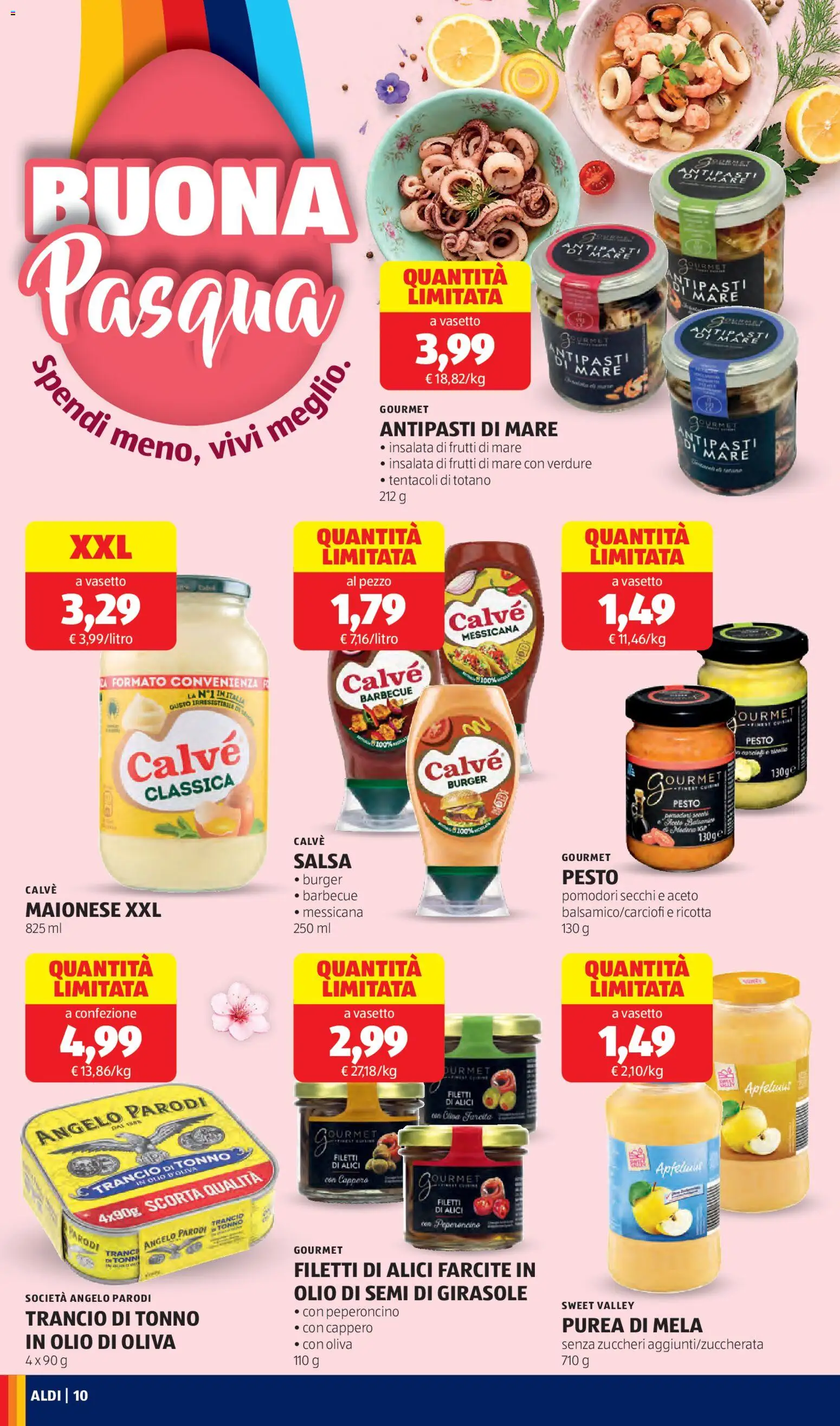 Volantino Aldi del 16.03.2026 | Pagina: 10 | Prodotti: Maionese, Tonno, Aceto, Totano
