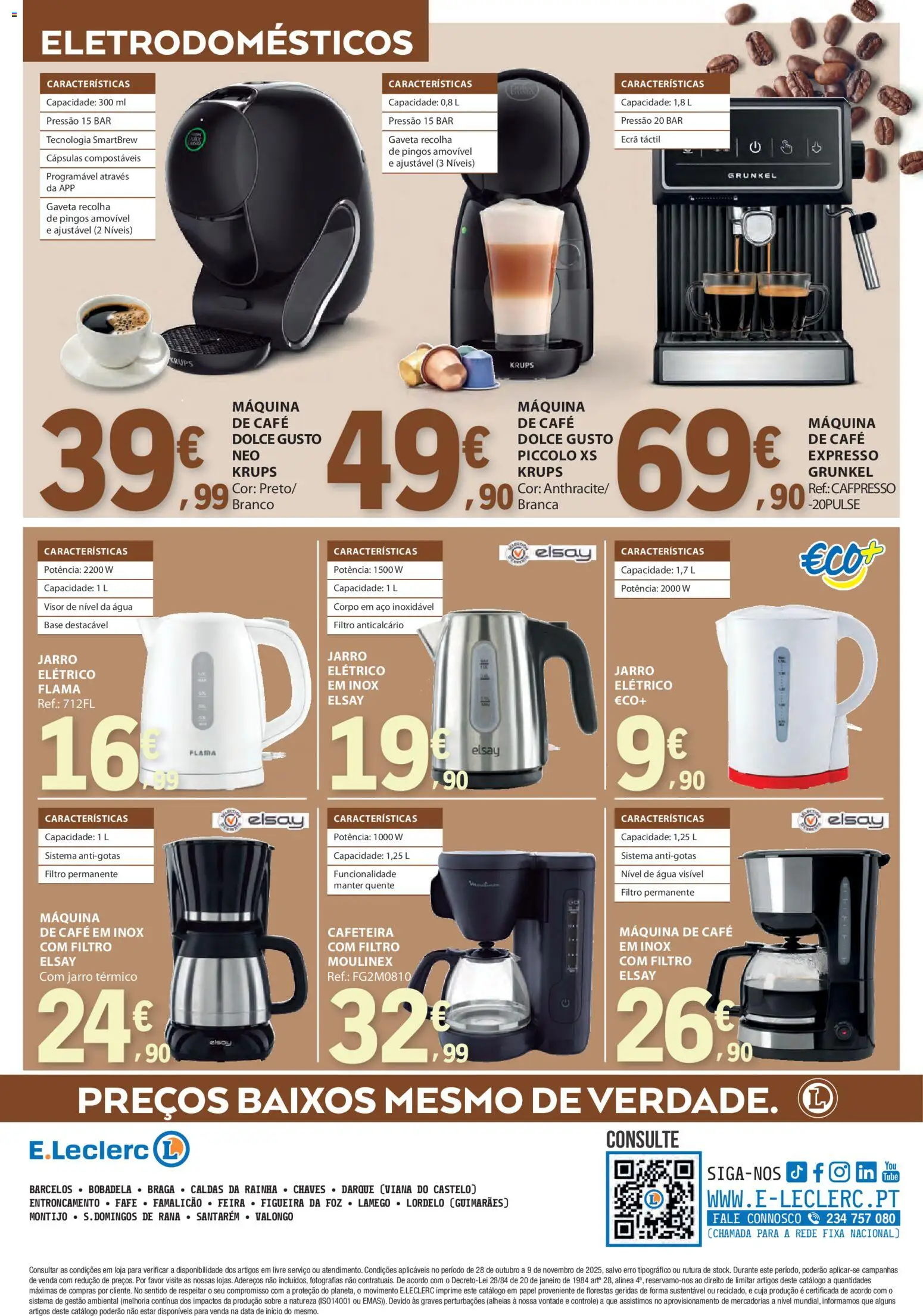 E.Leclerc - Folheto Especial Bebidas Quentes │ válido de 28.10.2025 | Página: 16 | Produtos: Agua, Máquina de café, Café, Dolce gusto
