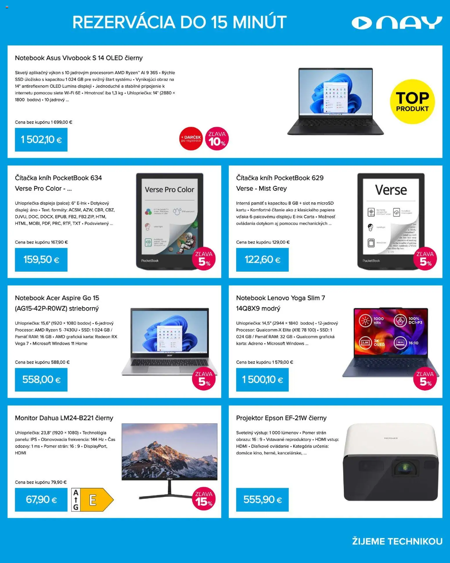 Nové NAY Elektrodom akcie – leták je platný od 09.03.2026 | Strana: 3 | Produkty: Monitor, Rám, Asus, Notebook