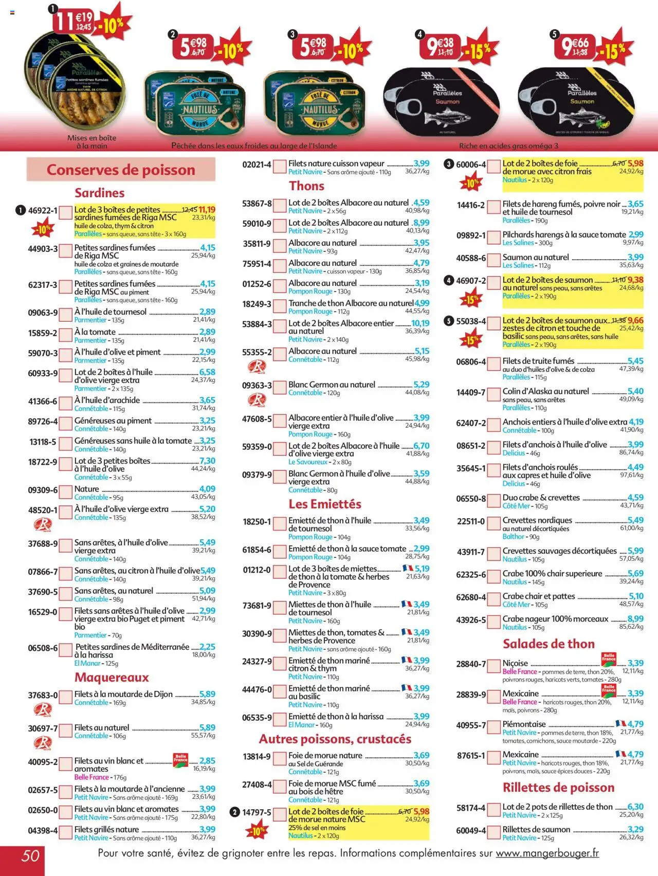  | Page: 50 | Produits: Harissa, Crevettes, Poivre, Saumon