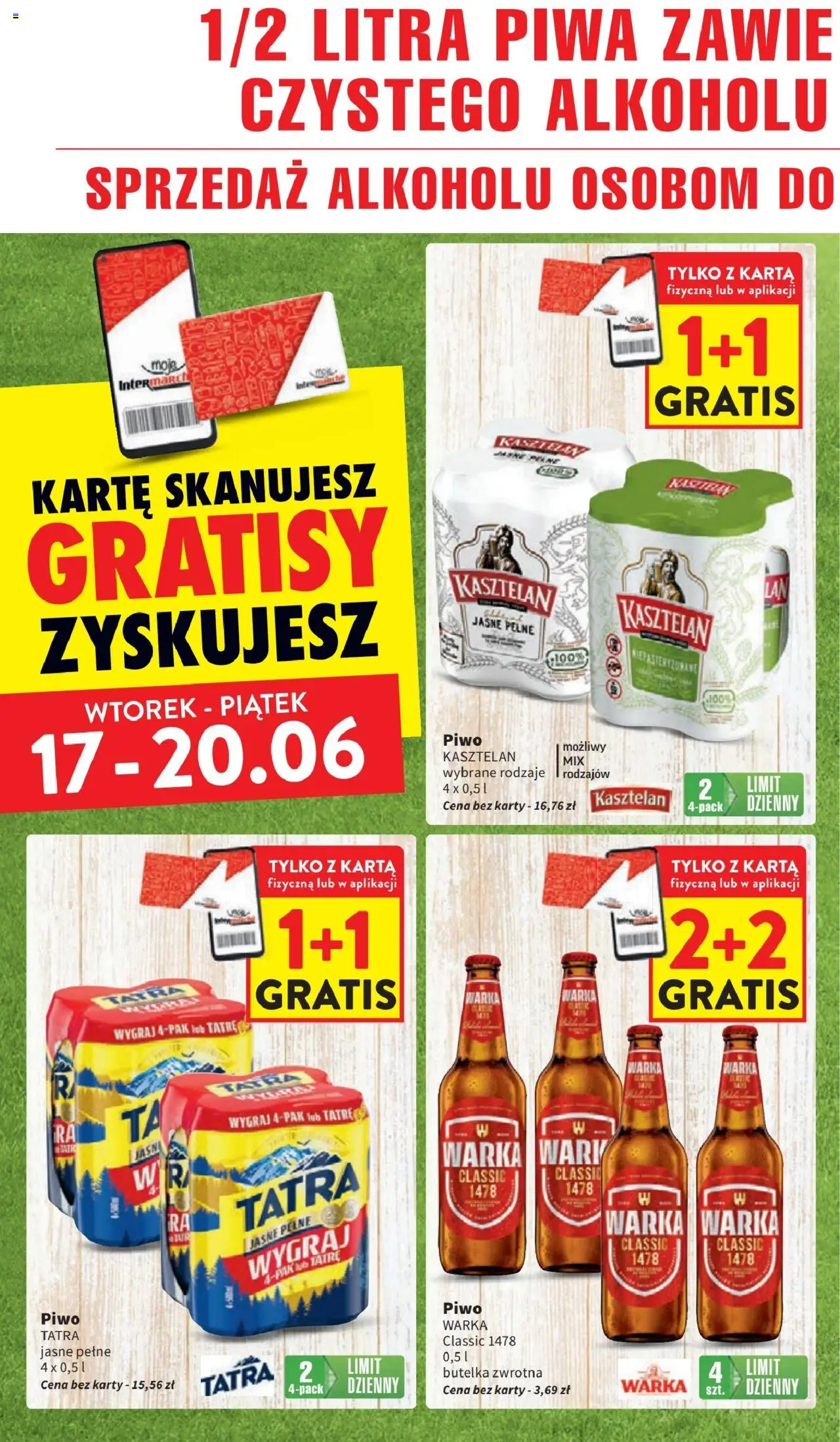 Intermarche Gazetka od 17.06.2025 | Strona: 8 | Produkty: Bób, Warka, Piwo Warka, Piwo