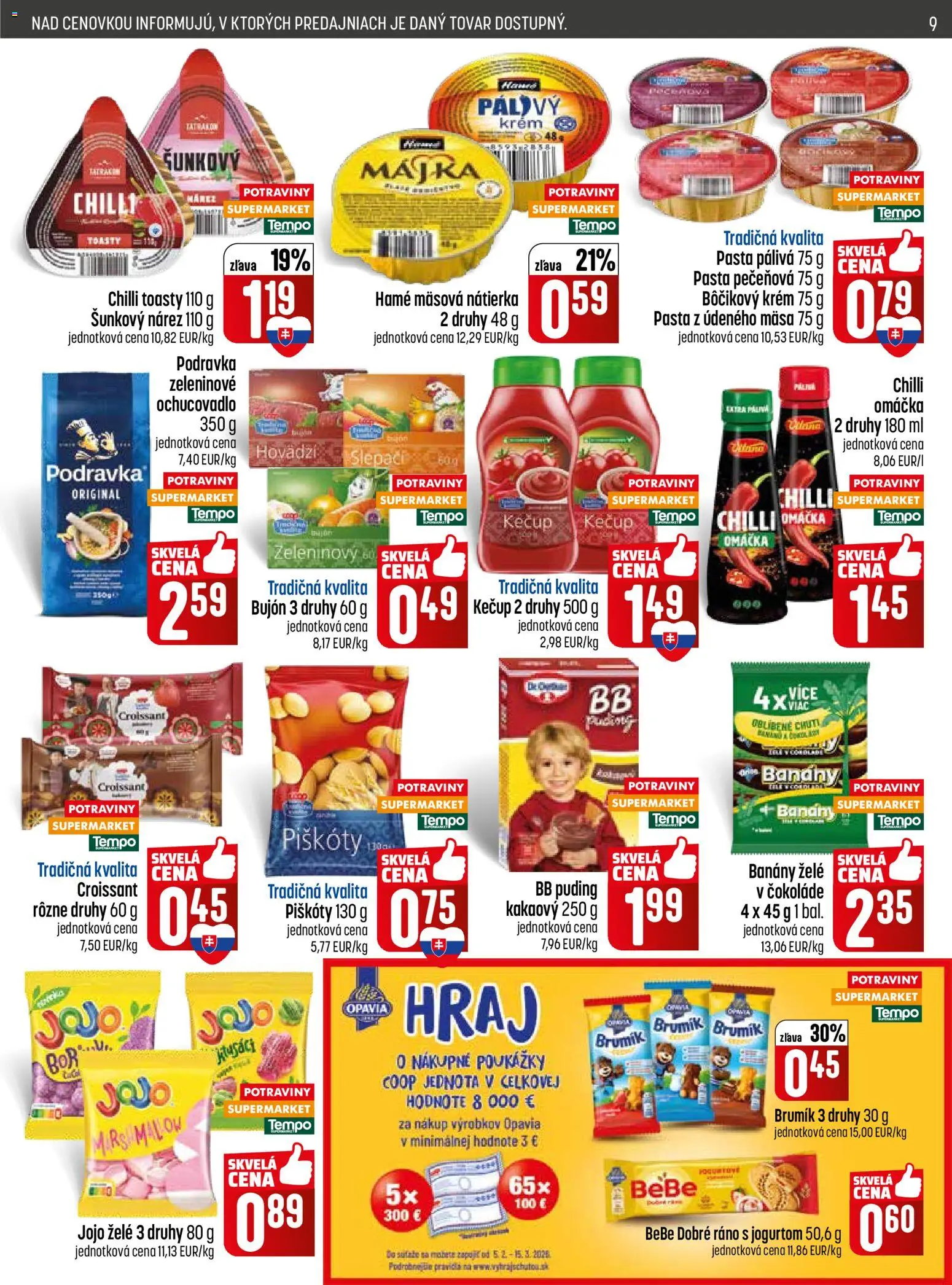Nové COOP Jednota akcie – leták je platný od 26.02.2026 | Strana: 9 | Produkty: Bujón, Puding, Kečup, Omáčka