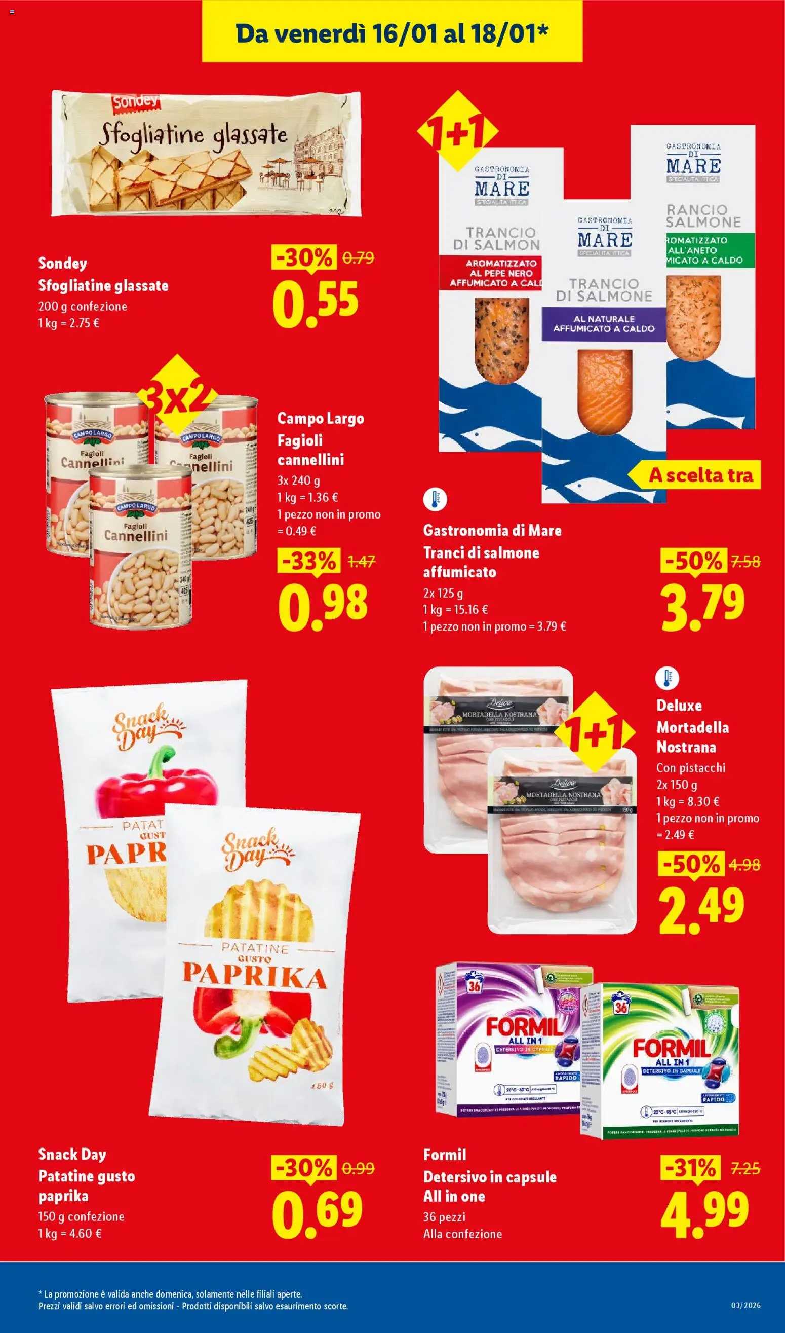 Volantino Lidl del 16.01.2026 | Pagina: 3 | Prodotti: Salmone, Patatine, Cannellini, Pepe
