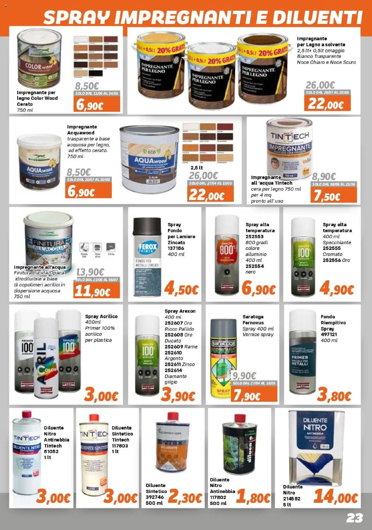 Volantino Orizzonte del 15.04.2026 | Pagina: 23 | Prodotti: Impregnante, Alluminio