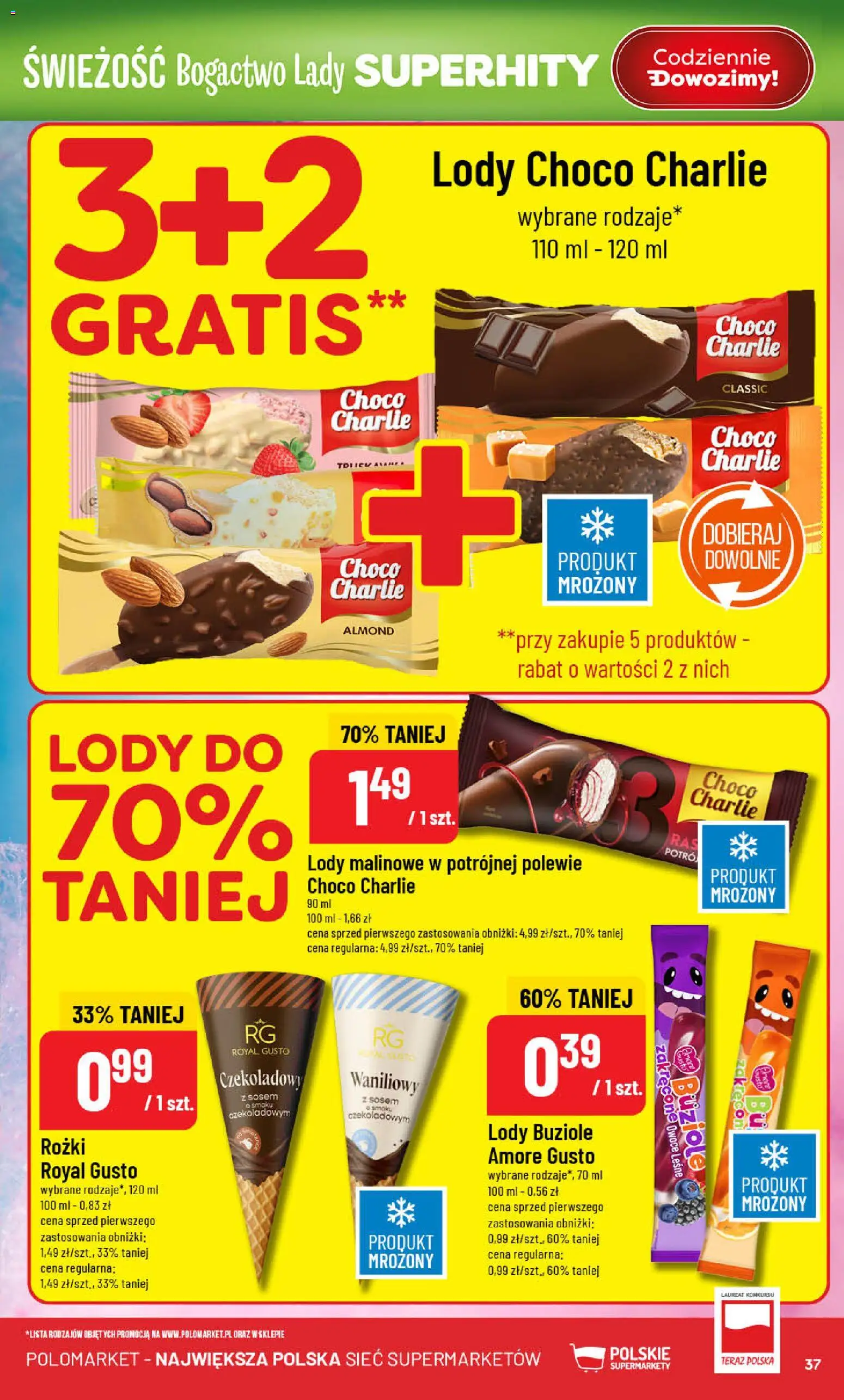 POLOmarket Gazetka od 18.02.2026 | Strona: 37 | Produkty: Lody, Owoce